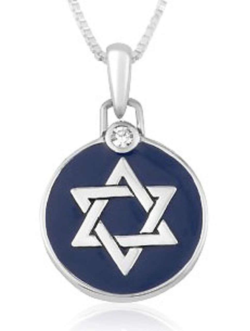 969x1280  Серебряная звезда Давида подвеска с синей эмалью - Yourholylandstore
