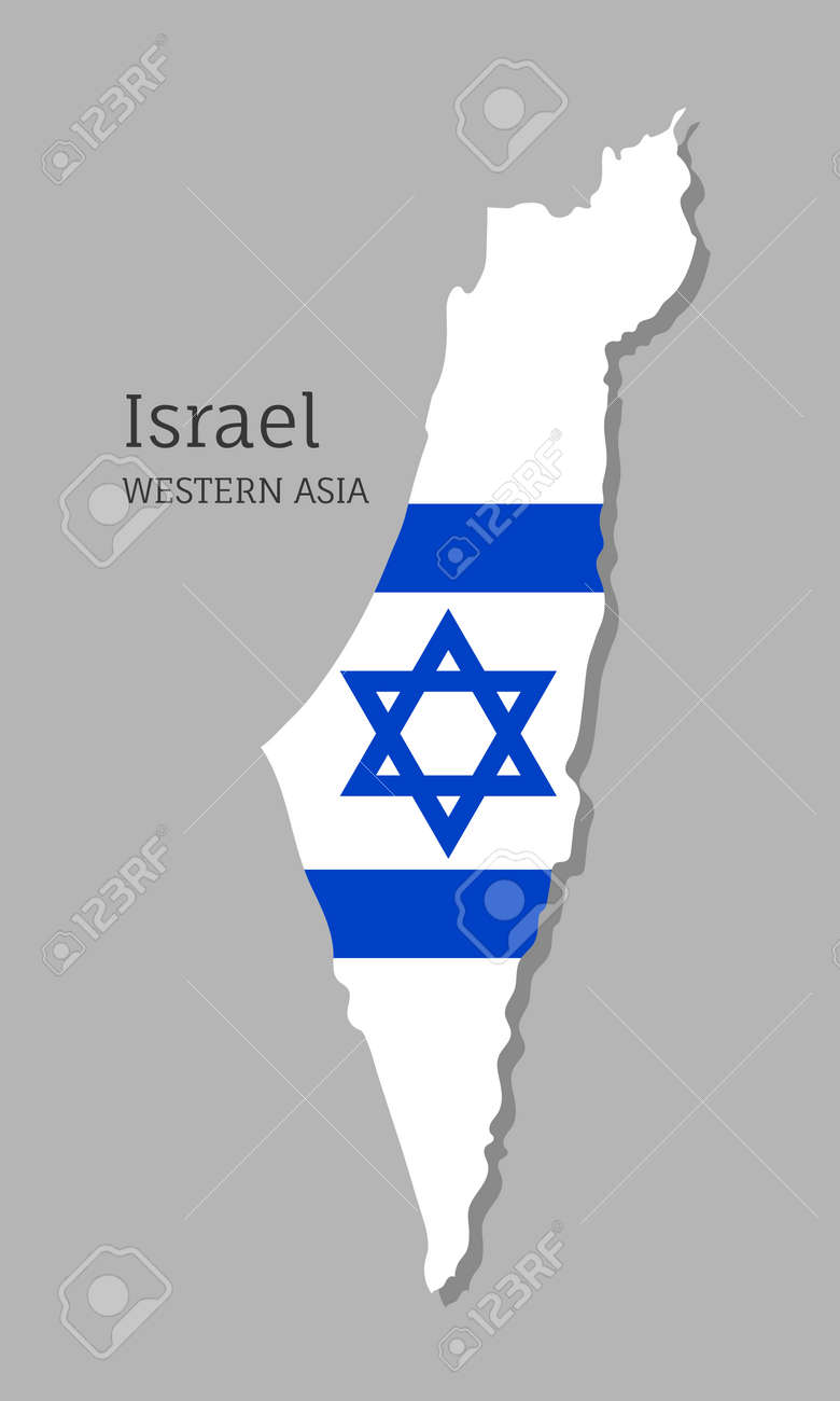 780x1300  Карта Израиля с национальным флагом. Высоко подробная редактируемая карта Израиля, границ страны Западной Азии. Политический или географический элемент дизайна векторные иллюстрации без роялти SVG, клипарты, векторы и иллюстрация акций.