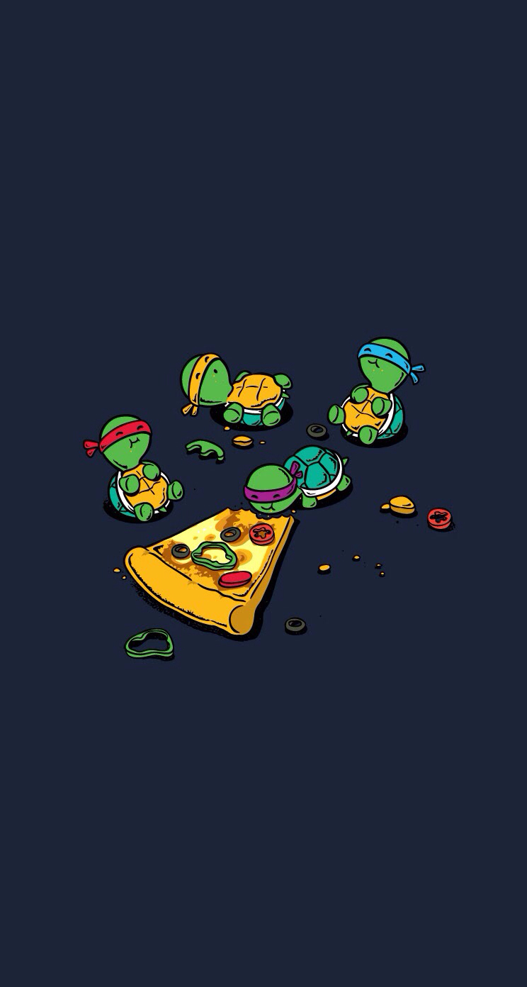 744x1392  Teenage Mutant Ninja Turtles TMNT Eating Pizza Скачать бесплатно обои для телефонов