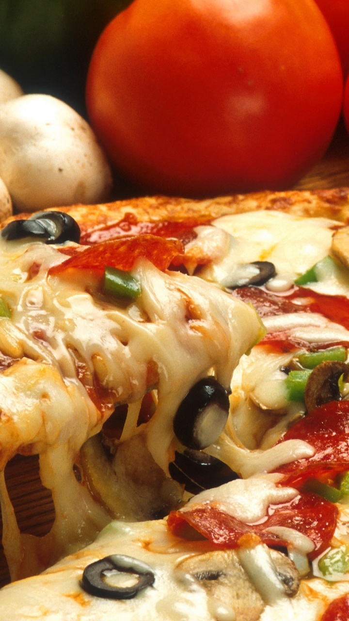 720x1280   720x1280 Delicious Food Olives Pizza обои для ПК и Mac 