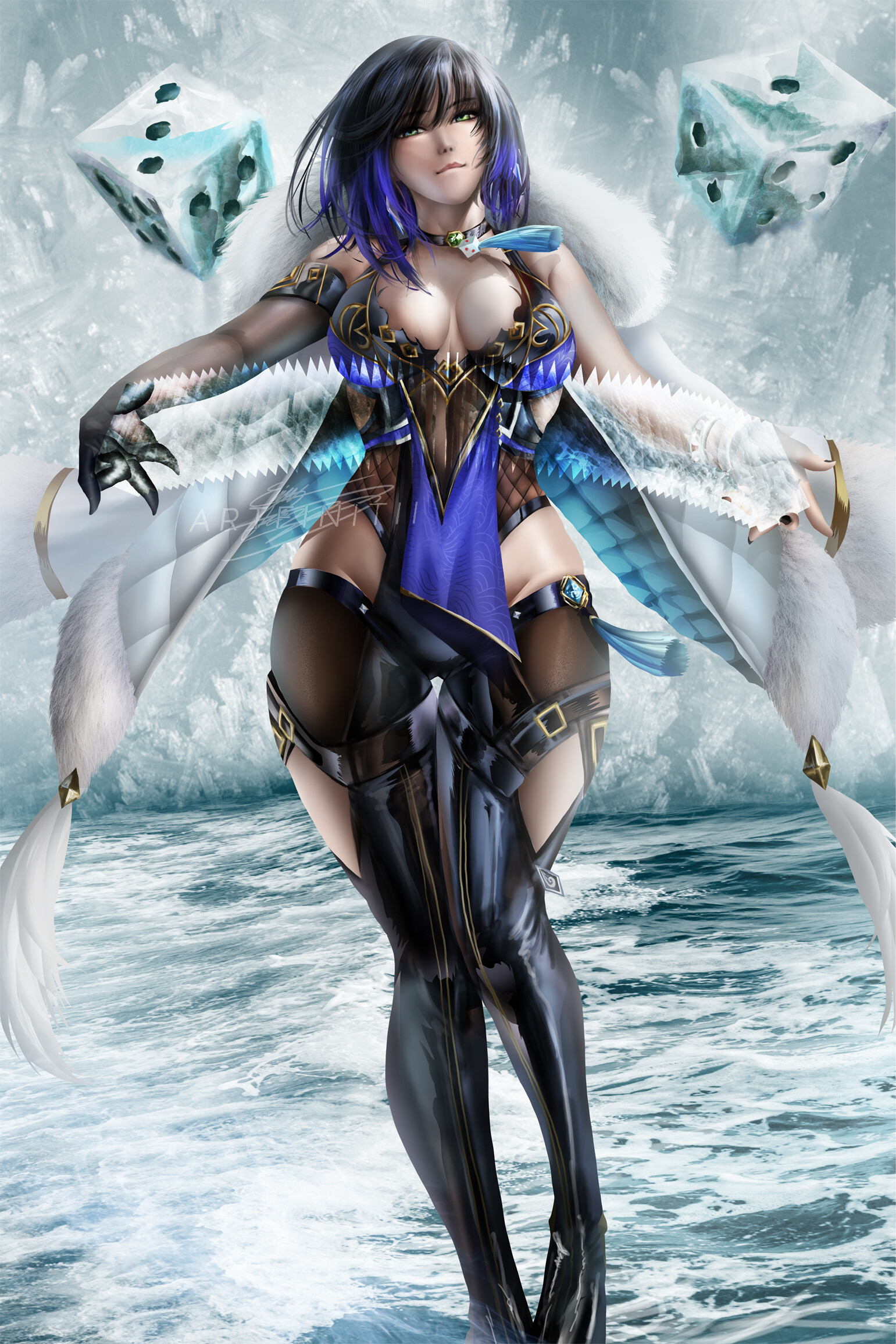 1541x2311  ArtStation - Yelan Genshin воздействие