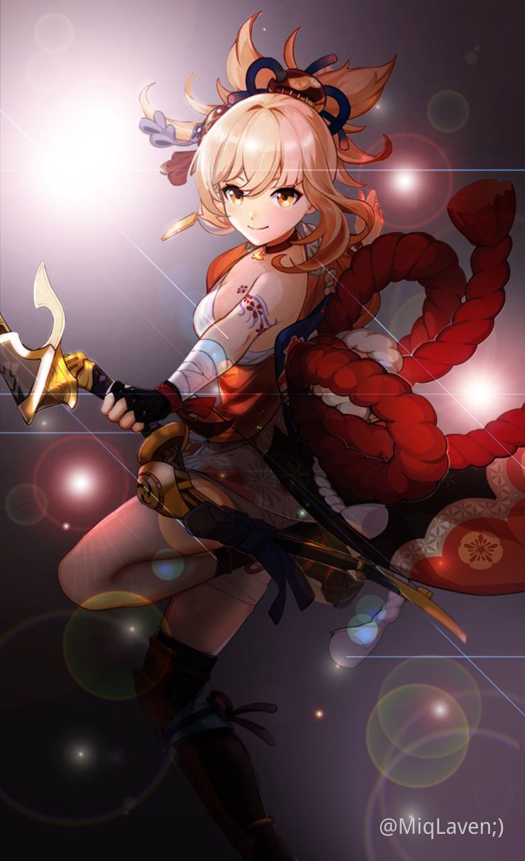 740x1214  Yoimiya genshin Impact обои - пещера обоев