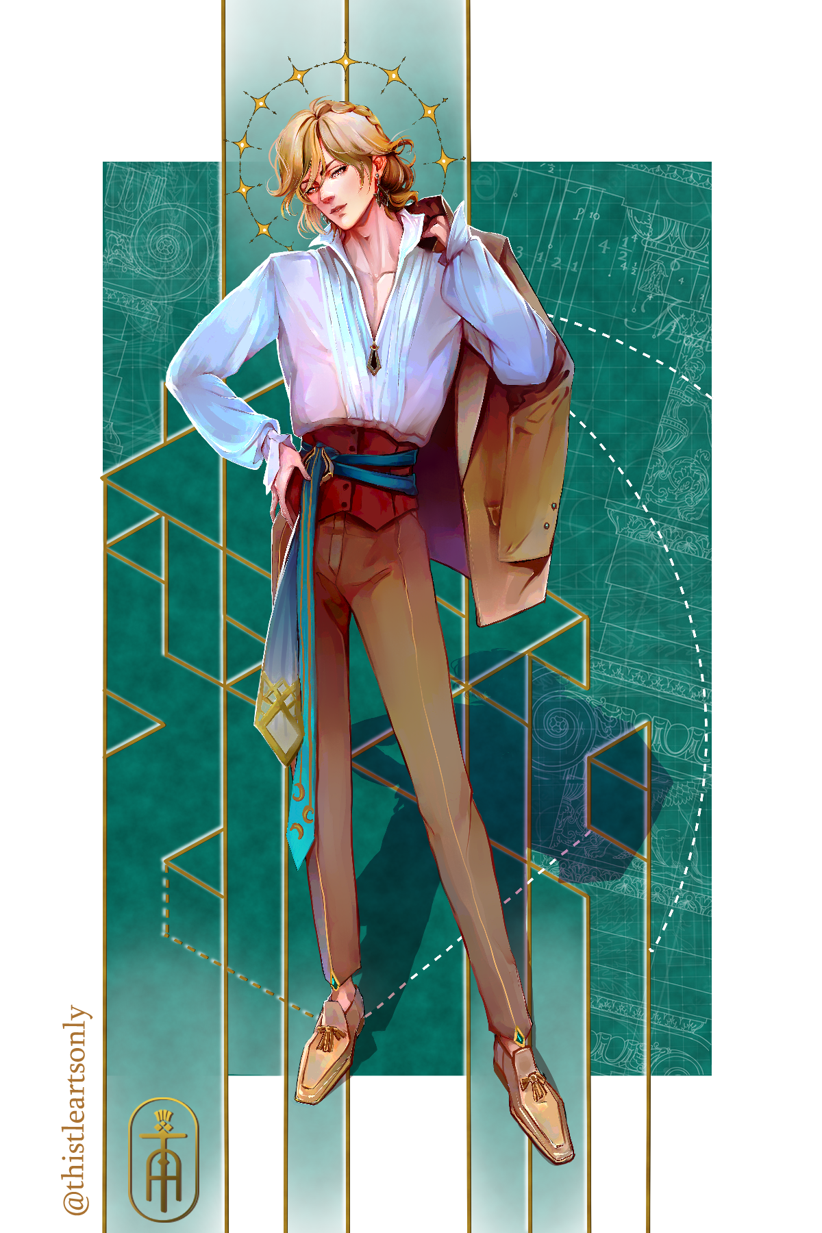 1200x1800  Каве, Геншин Impact Permance Fanart - современный Au Design I 2023