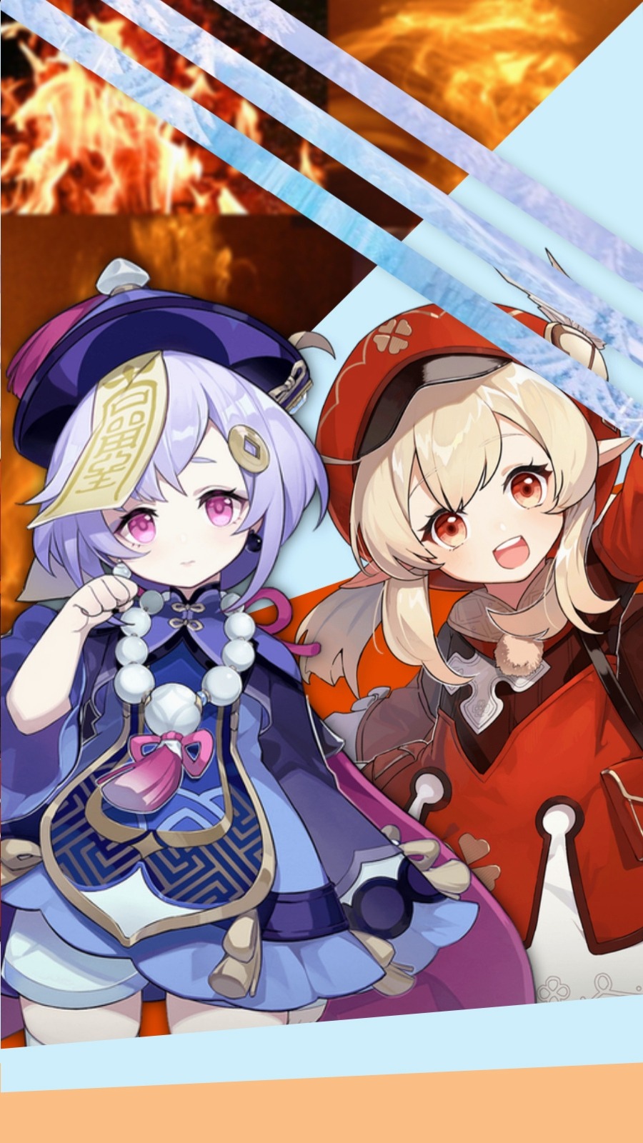 900x1600  Селена - Qiqi и Klee Phone обои с темами огня ...