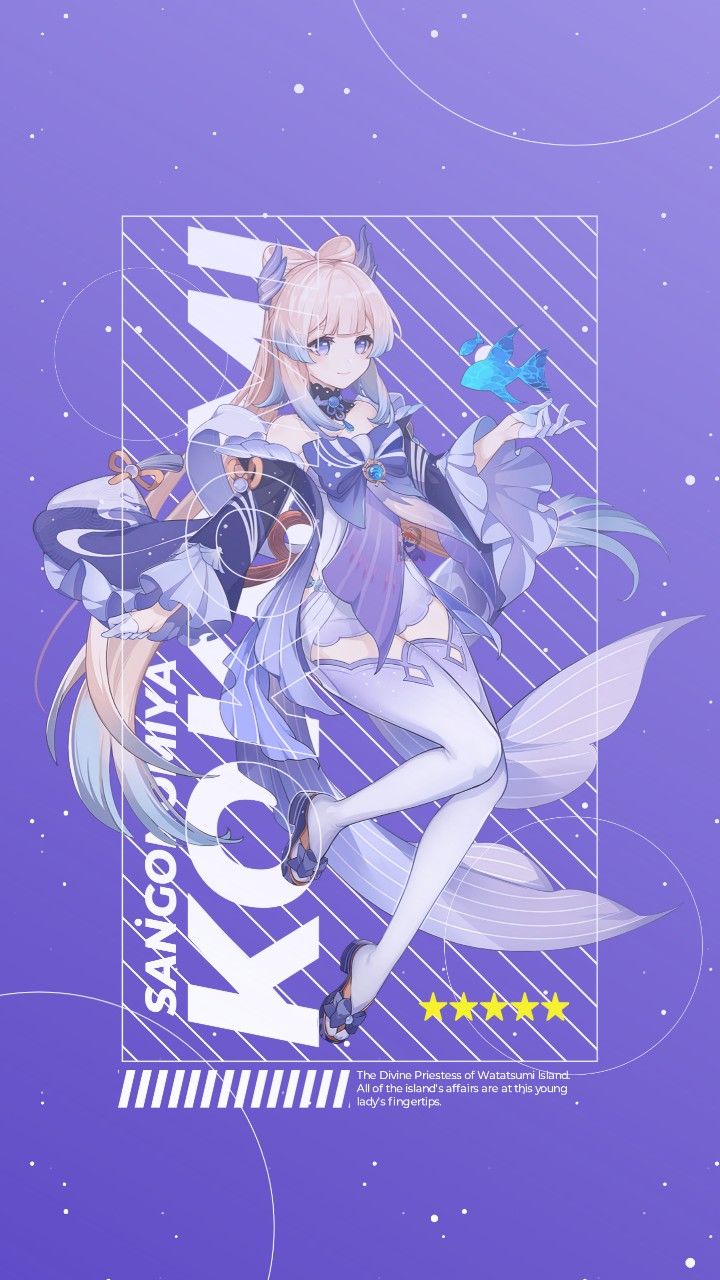 720x1280  Sangonomiya Kokomi - Genshin Impact Wallpaper HD | Мюлхер, мультифилм, мил -каракули