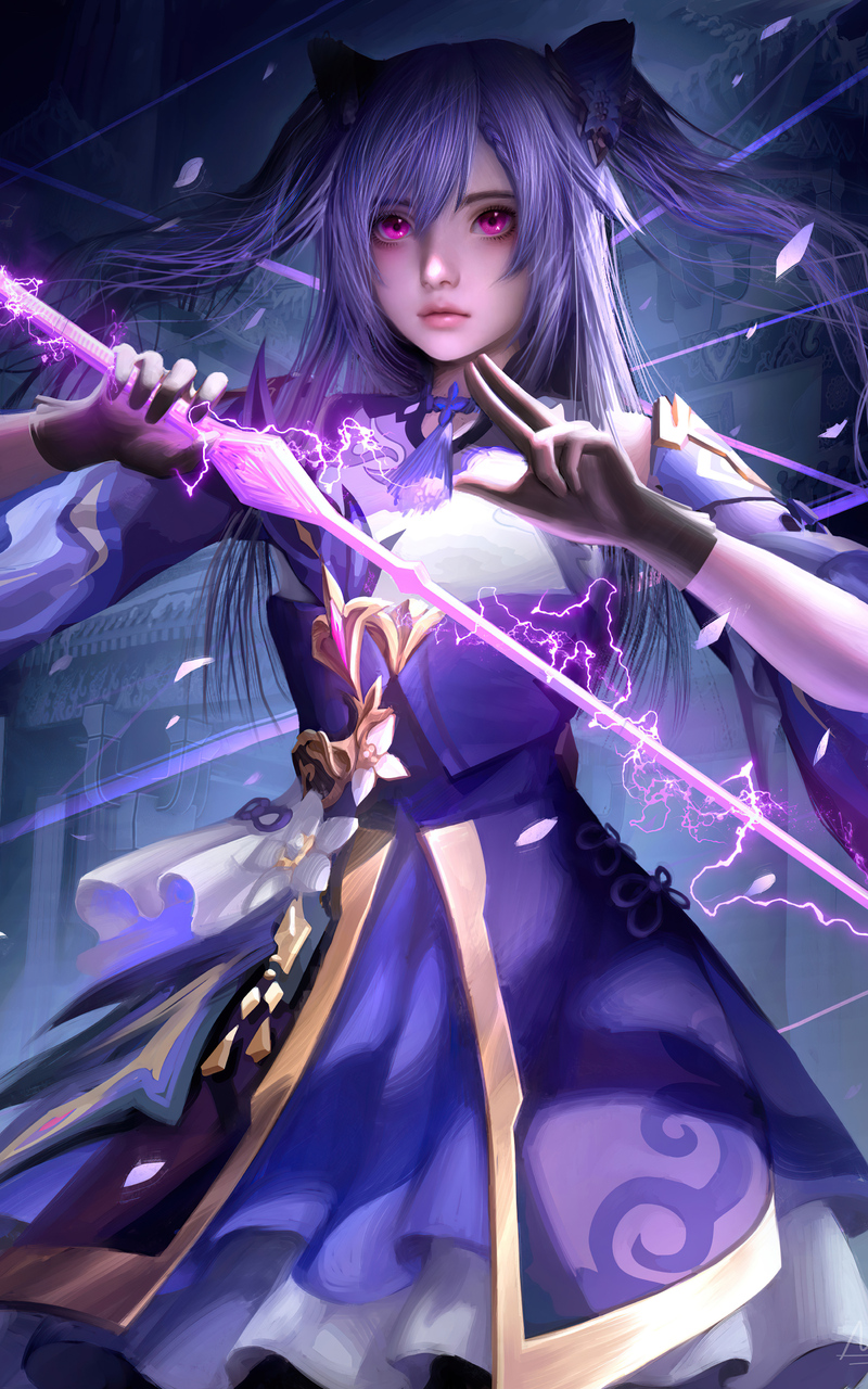 800x1280  800x1280 KeQing Genshin Impact 4K Nexus 7, Samsung Galaxy Tab 10, Примечание Android Tablets HD 4K обои, изображения, фоны, фотографии и изображения