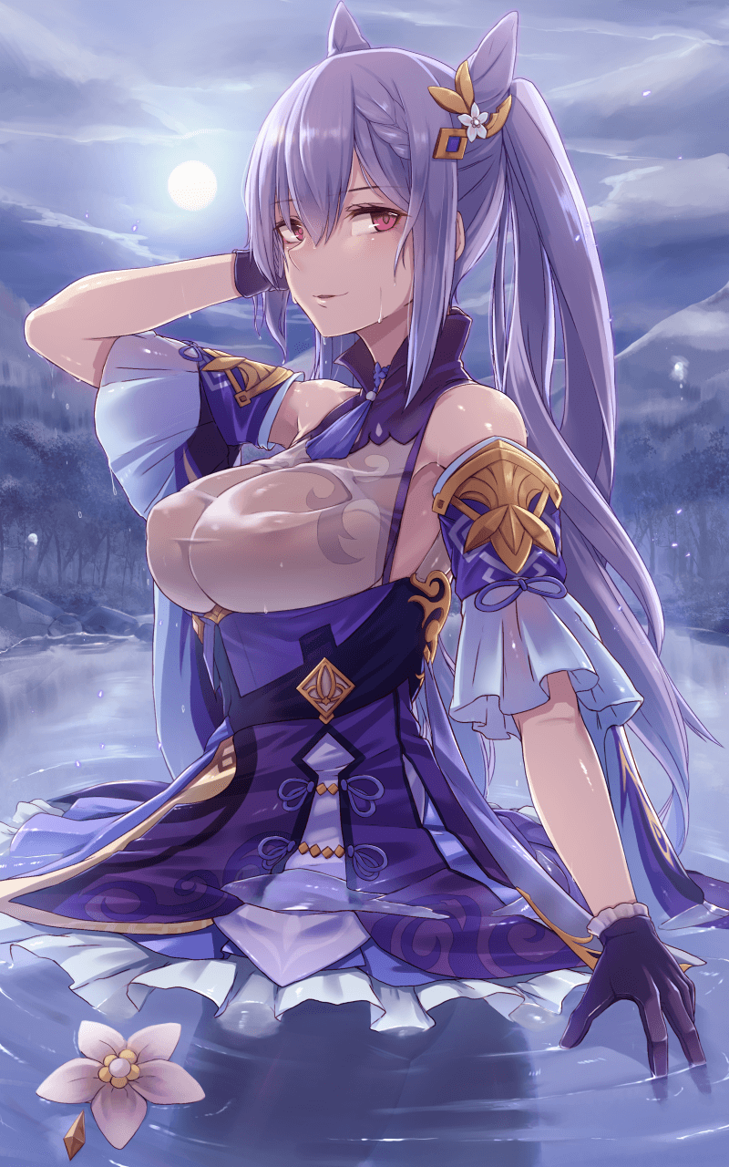 800x1280  Genshin Impact keqing phone обои - обои пещера