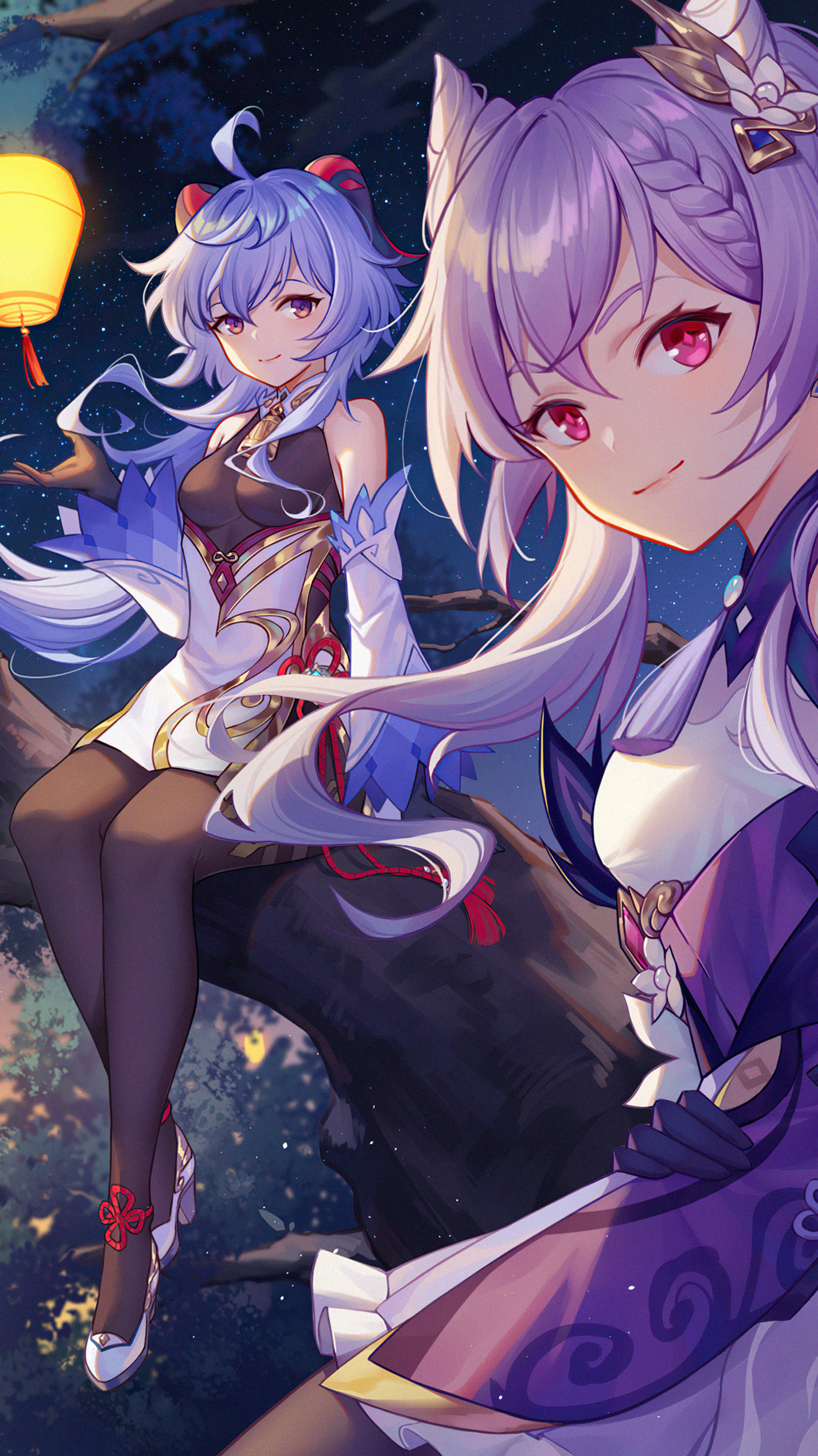 2160x3840  2160x3840 Ganyu и Keqing Genshin Impact Sony Xperia X, XZ, Z5 Premium HD 4K Walpapers, изображения, фоны, фотографии и картинки