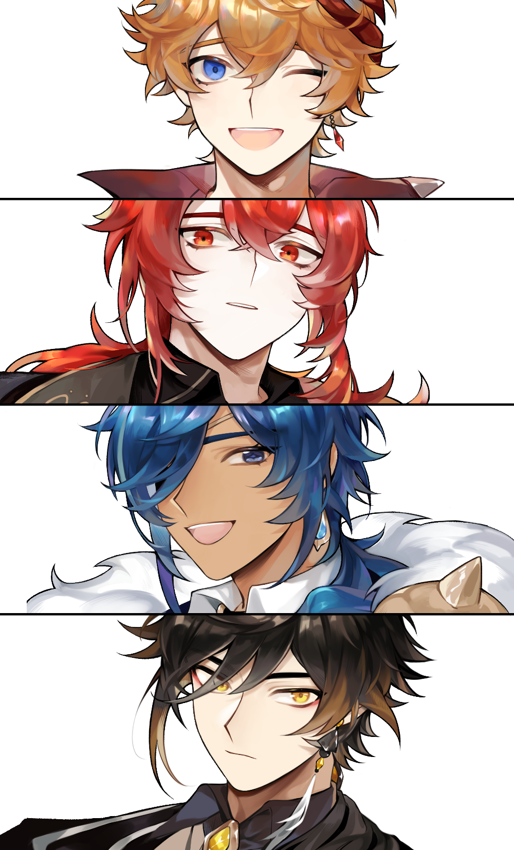 1000x1654  Обои каея и Zhongli - пещера обоев