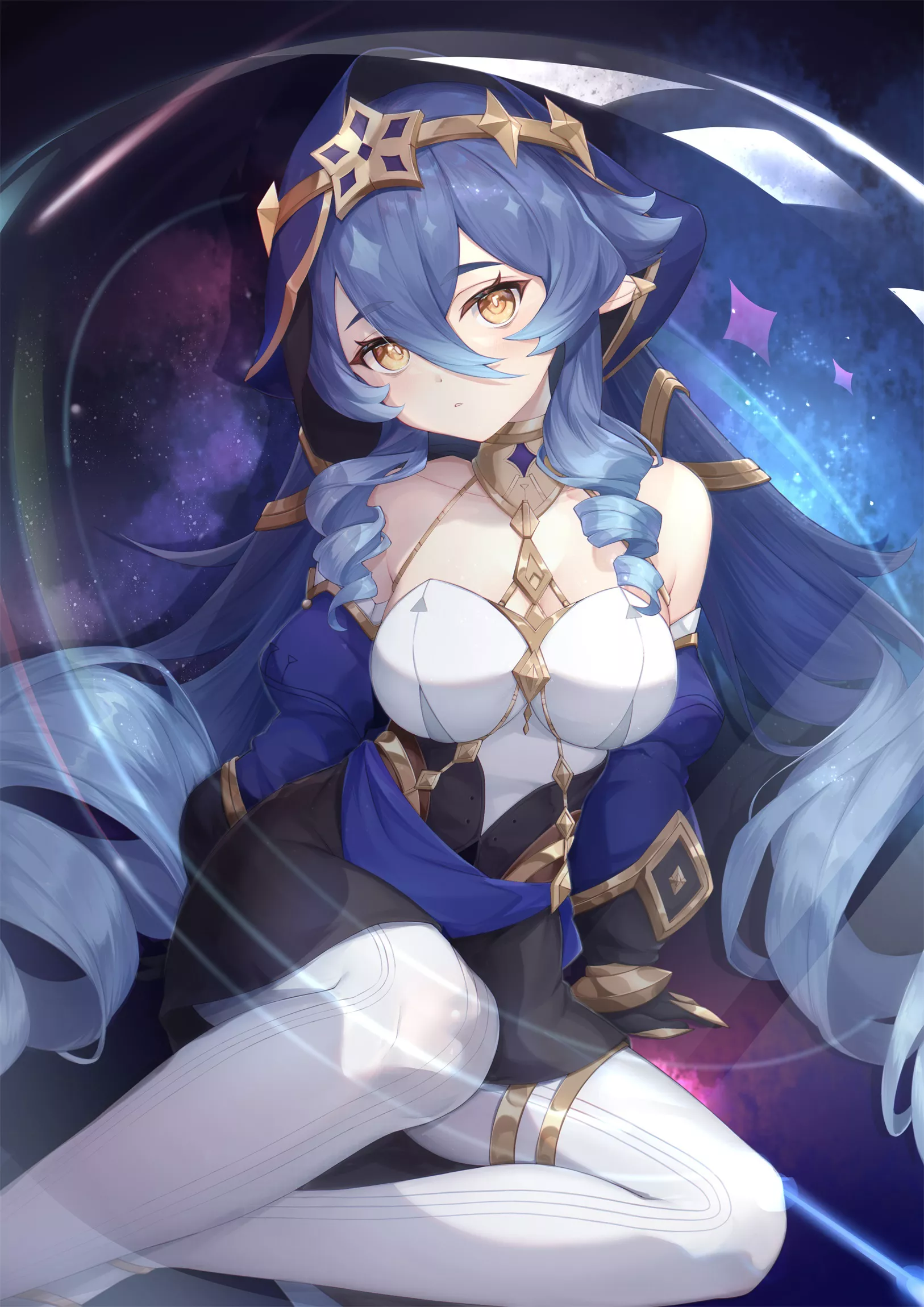 1626x2300  Обои: Голубые волосы, аниме -девушки, желтые глаза, заостренные уши, удар Layla Genshin, Genshin Impact 1626x2300 - Qwertyuiio - 2196955 - HD обои - Wallhere