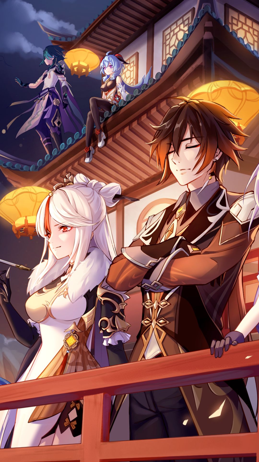 1080x1920  Мобильные обои: видеоигра, Genshin Impact, Ningguang (Genshin Excke), Xiao (Genshin Excter), Zhongli (Genshin Empact), Ganyu (Genshin Excte), 1425536 Скачать картинку бесплатно.