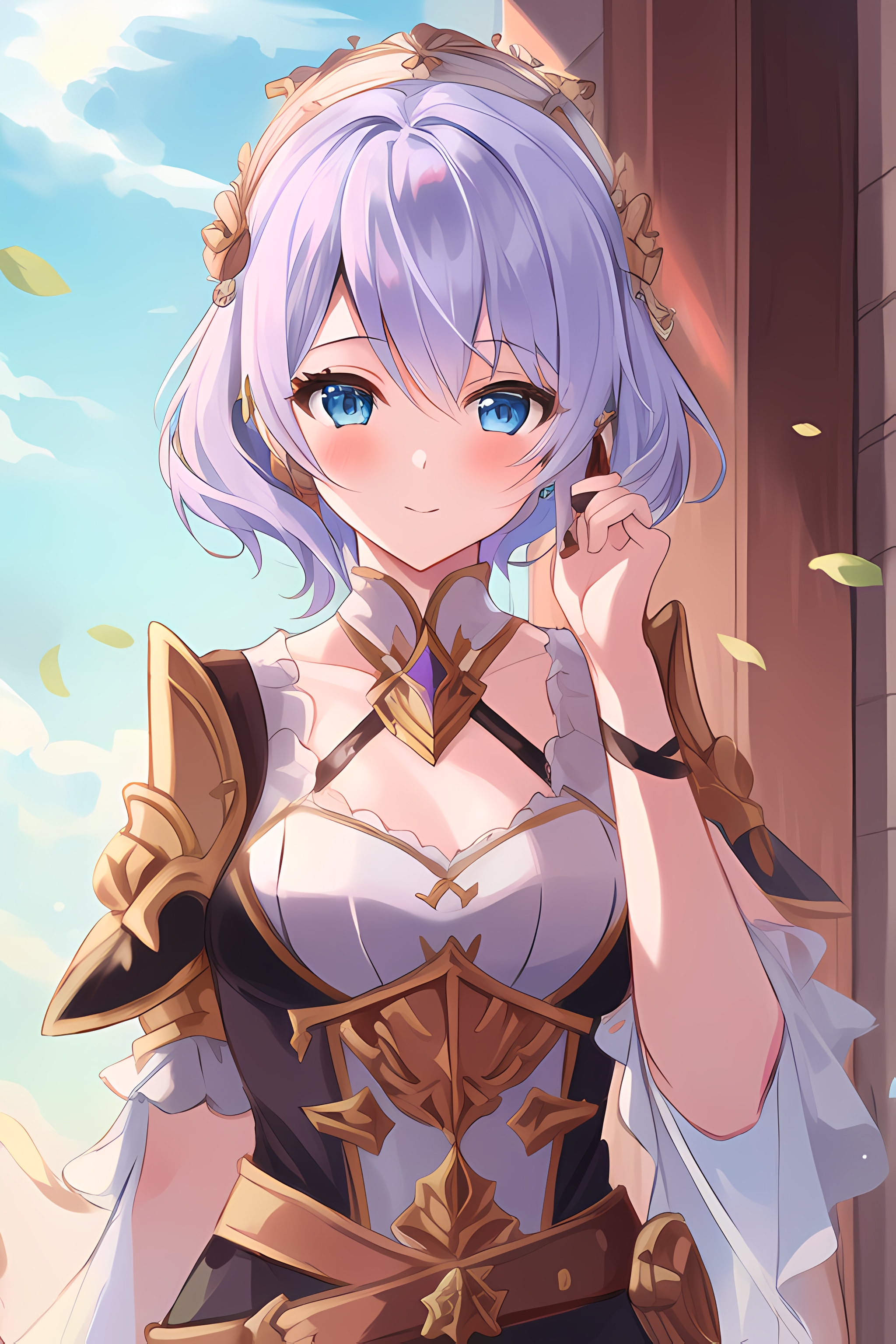 2048x3072  Аниме девочки Геншин Impact Noelle Genshin Impact Blue Eyes Вертикальные румяные лепестки обои - Резолюция: 2048x3072 - ID: 1363493 - Wallha.com