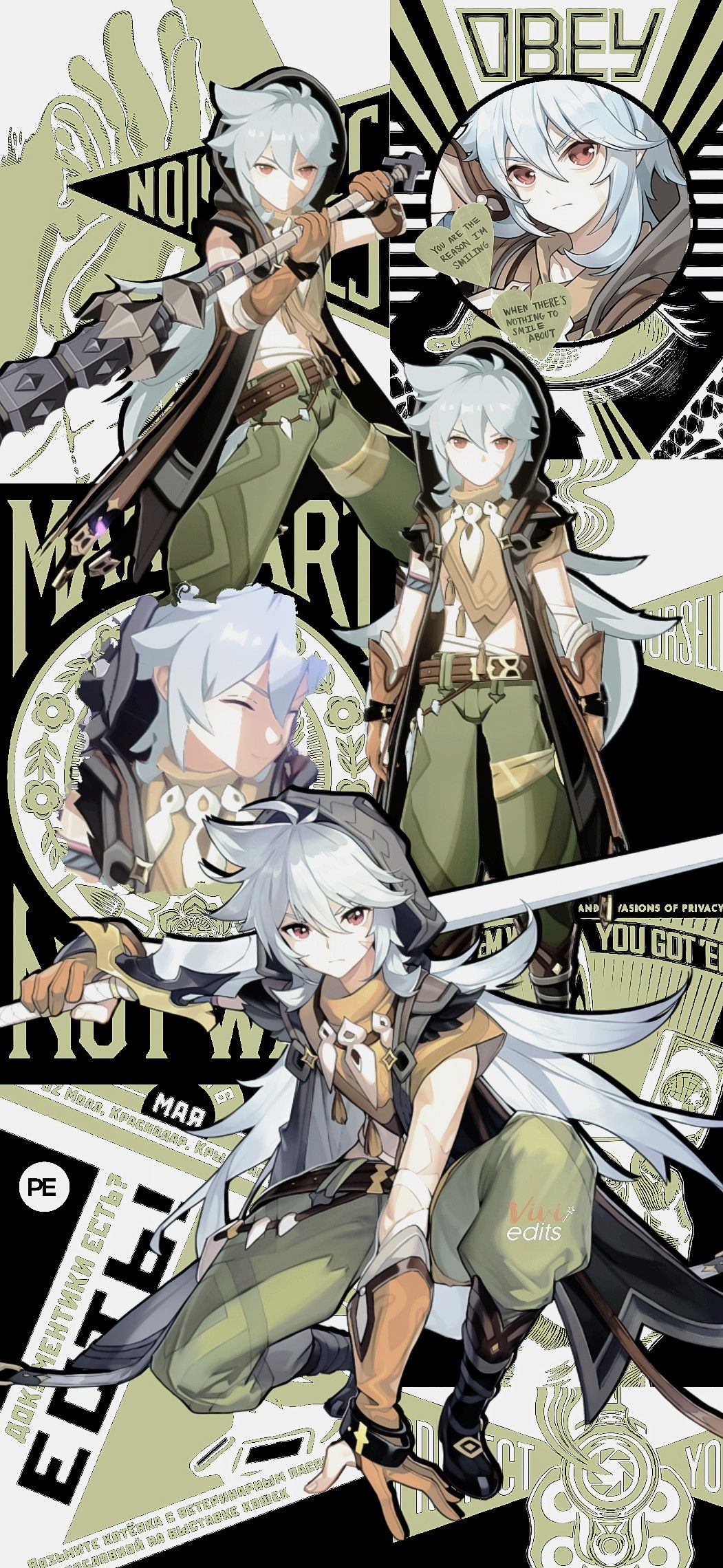 1051x2280  Замок экрана - бритва (удар Геншина) | Аниме -фон, аниме, обои из аниме