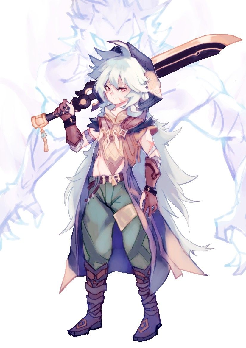 826x1169  Бритва || Genshin Impact || Художник: https://www.pixiv.net/en/users/55062042 | Удар, фанатское искусство, красивые аниме -ребята