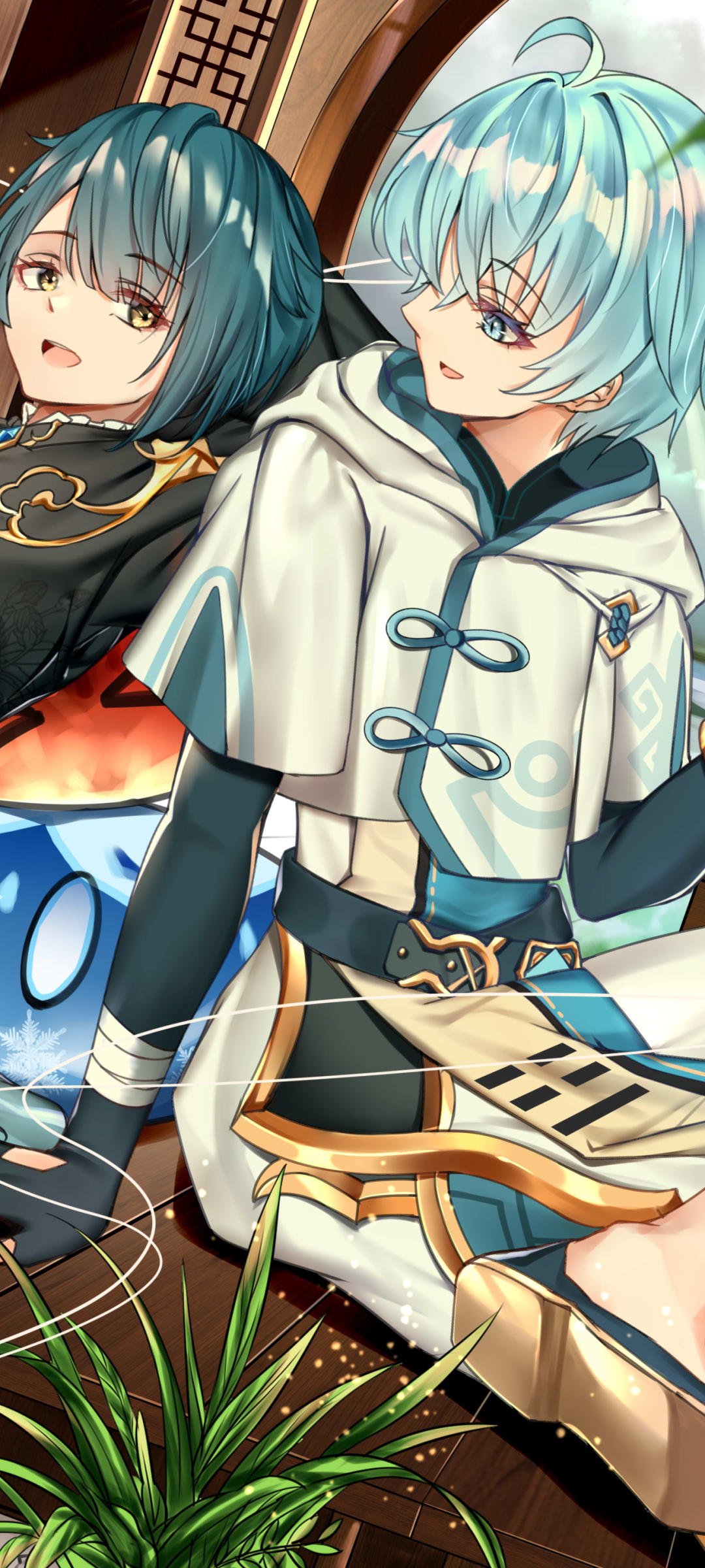 1080x2400  Мобильные обои: видеоигра, Genshin Impact, Chongyun (Genshin Excke), Xingqiu (Genshin Excter), 1413017 Скачать картинку бесплатно.