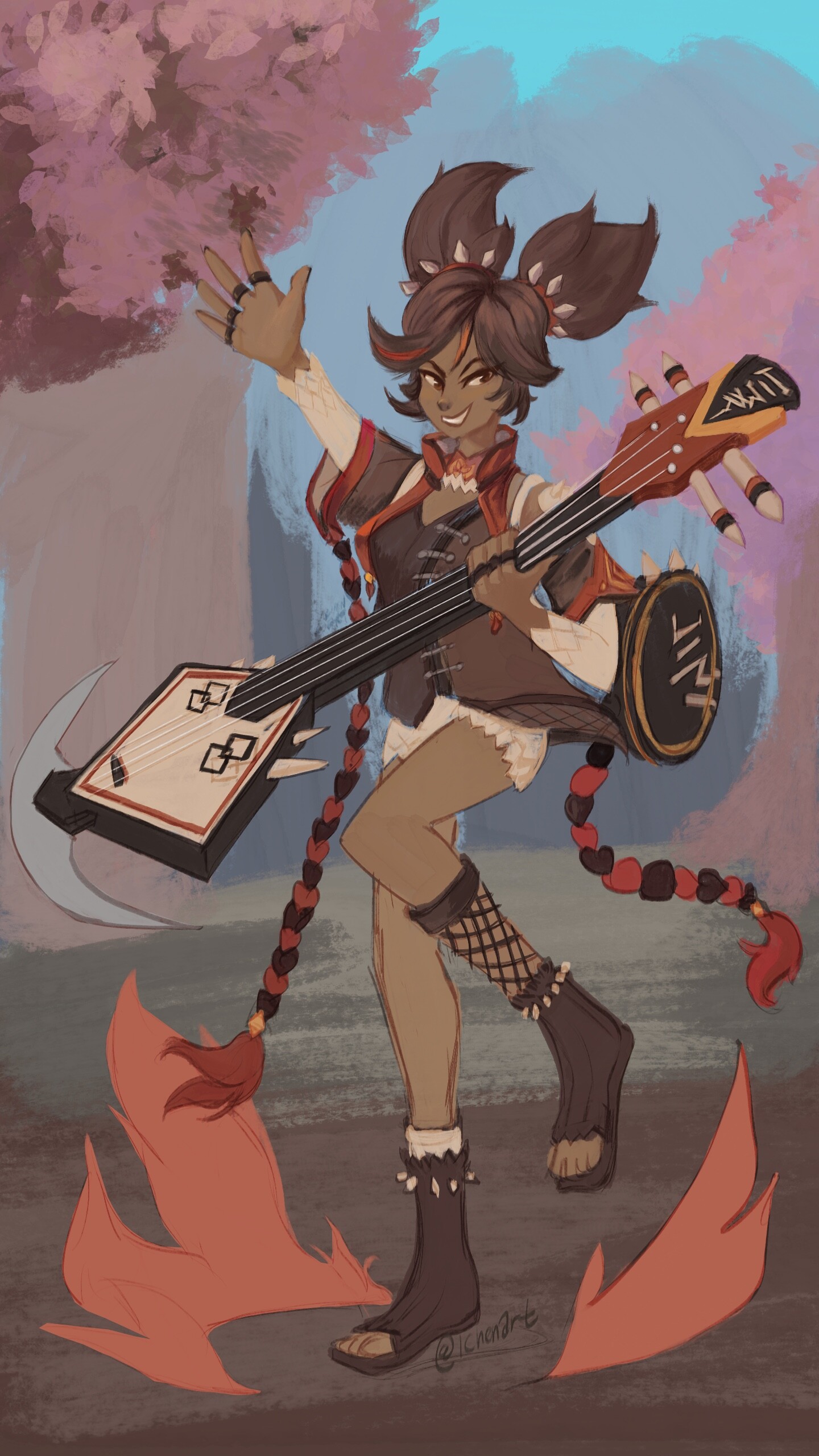 1440x2560  Лилиан Чен - Синьян (Genshin Impact Fan Art)