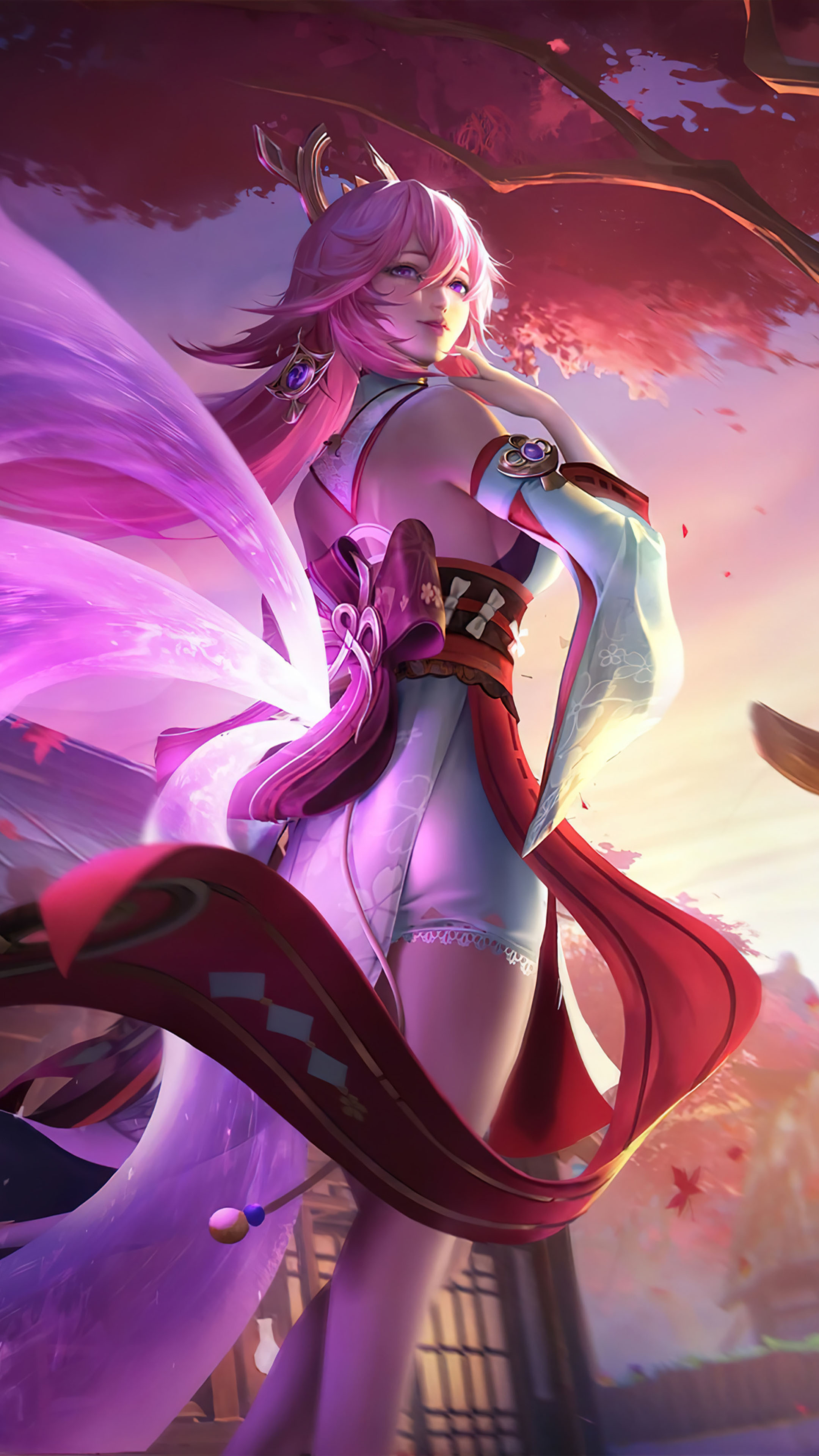 2160x3840  Yae Miko Fox Tail Genshin Impact 4K Ultra HD Мобильные обои