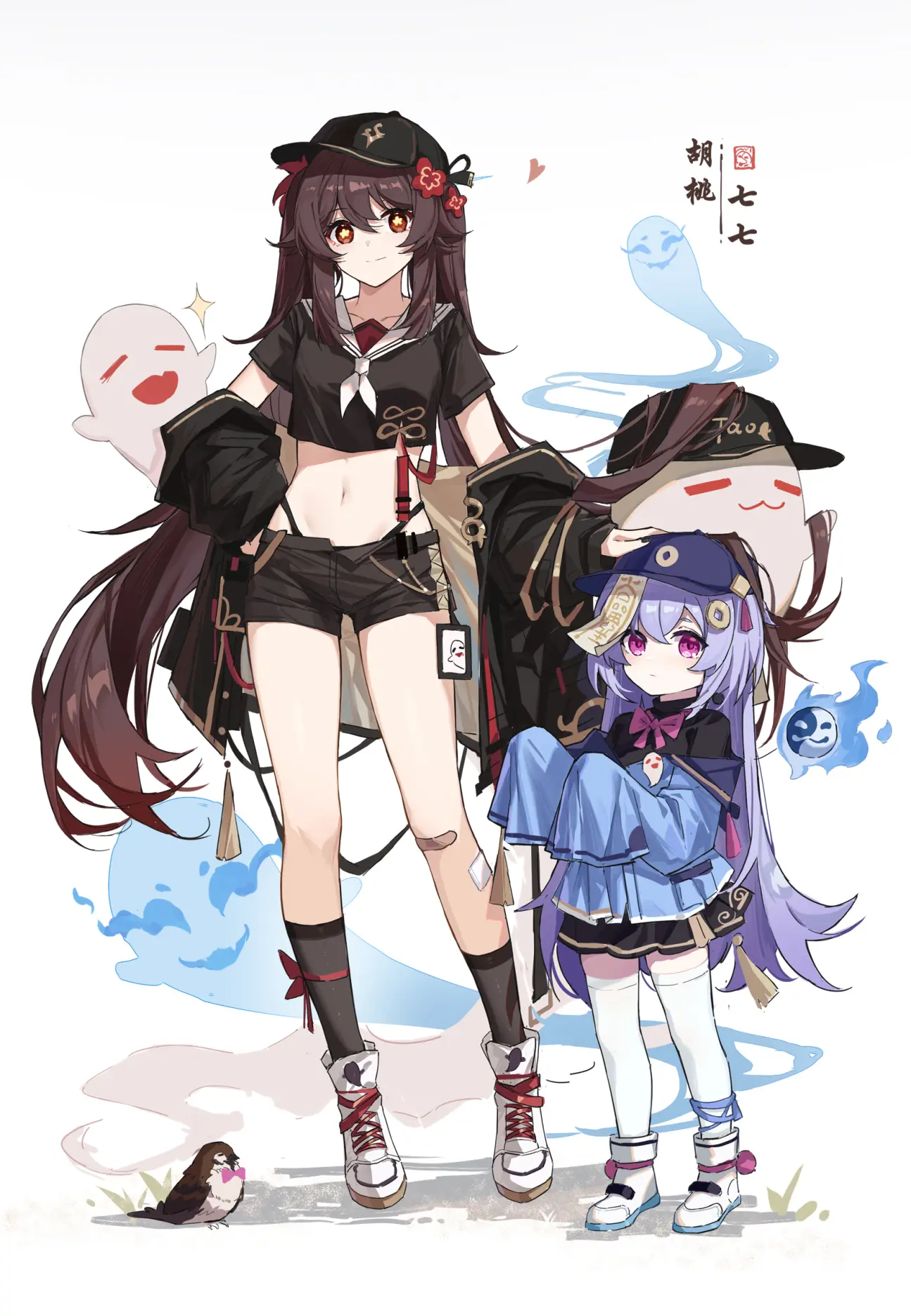 1295x1871  Аниме девочки Ху Тао Геншин IMPACT GENSHIN IMPACT HAT QIQI GENSHIN IMPAC