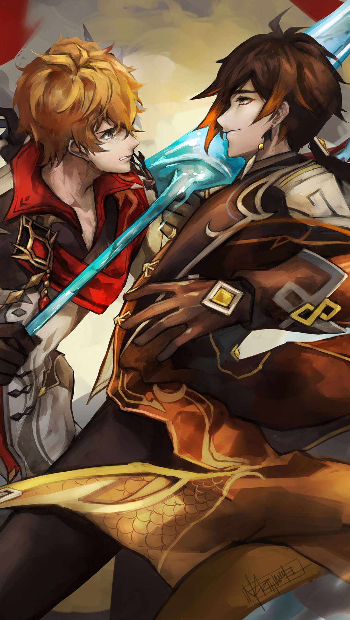 1220x2160  Childe Zhongli Genshin Impact Wallpaper 4K Ultra HD ID: 6705