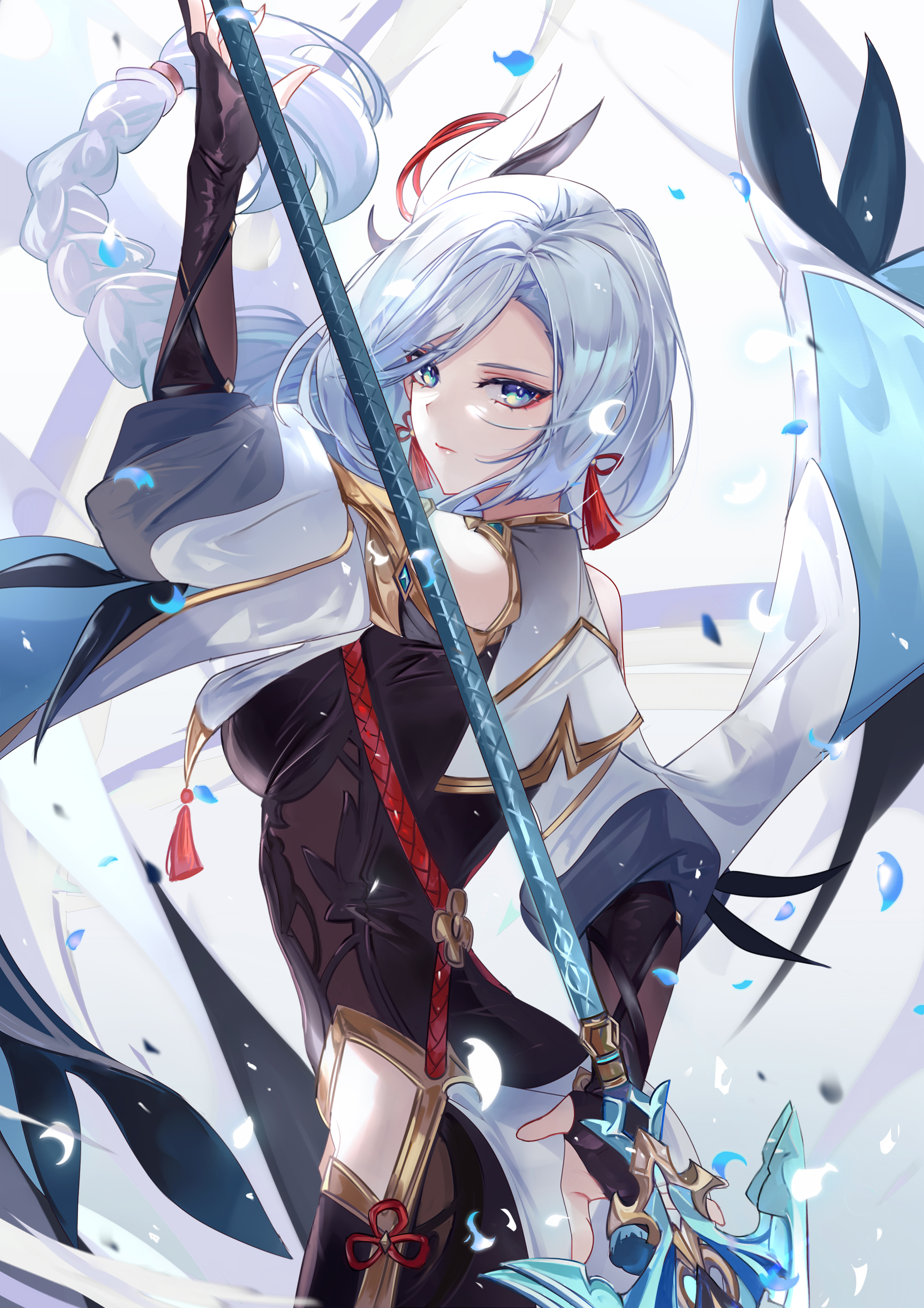 1979x2800  Genshin Impact Shenhe Genshin Impact Anime Anime Anime Girls Artwork White Hair.