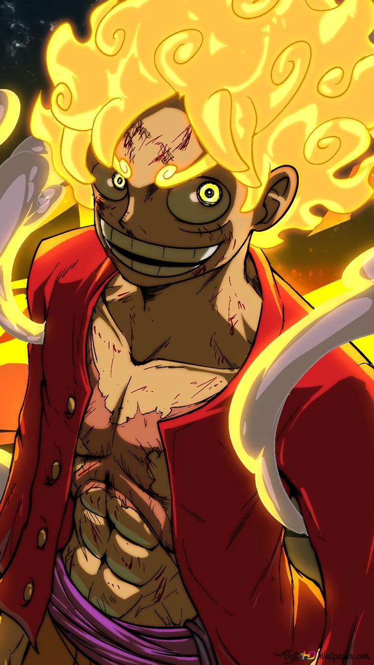 750x1334  One Piece - Monkey D. Luffy Gear 5 Пробуждение резинового корпуса HD Скачать обои