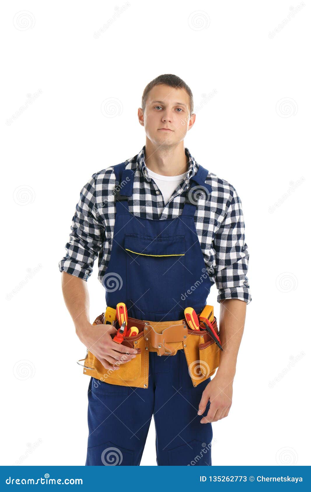 1067x1690  Электрик с инструментами ношения единого стокового изображения - изображение электрика, инструменты: 135262773