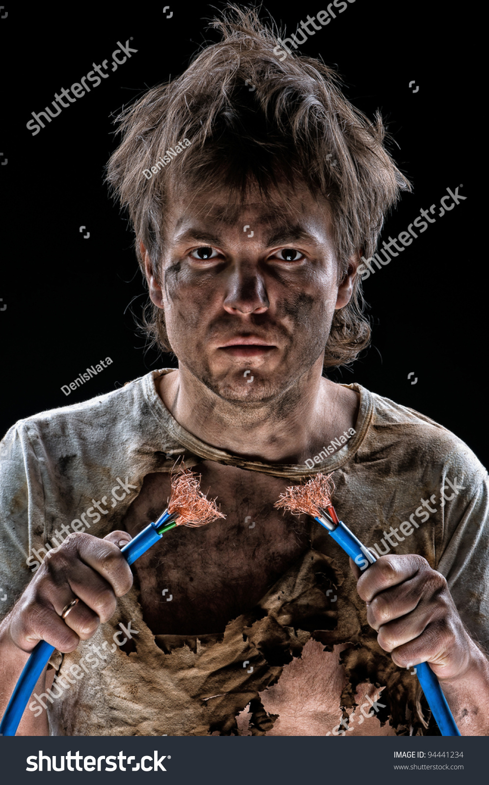 996x1600  Портрет забавный электрик над черным фоном Stock Photo 94441234 | Shutterstock