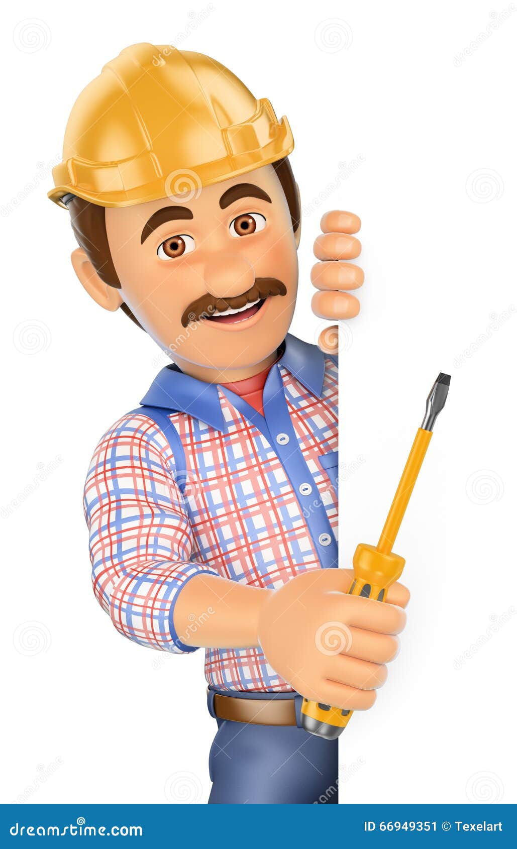 1029x1690  3D электрик с отверткой, указывающей в сторону. Иллюстрация бланков пространства - иллюстрация фона, взрослый: 66949351