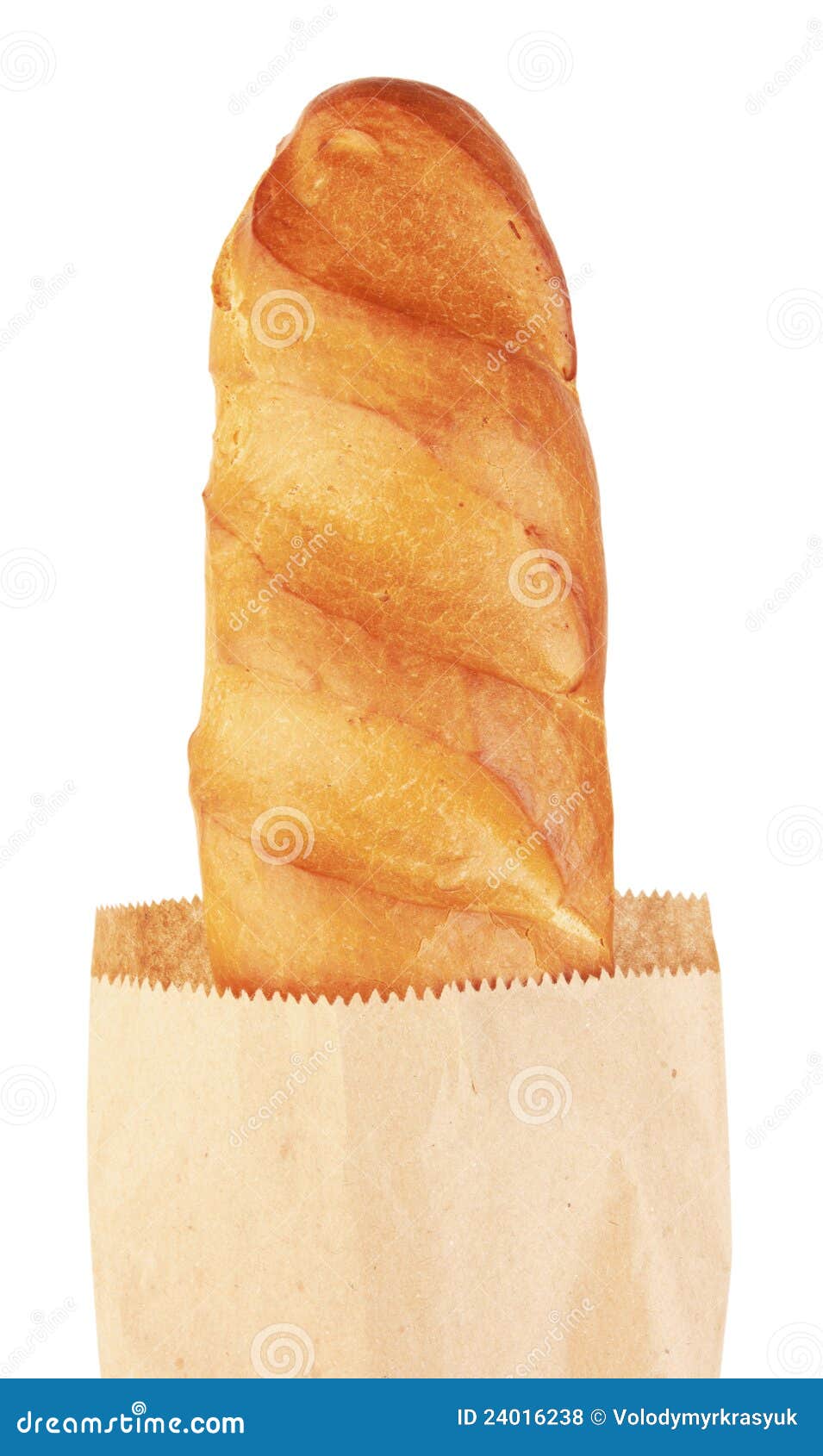 955x1690  Длинная буханка в бумажном пакете stock photo. Изображение буханки, белый - 24016238
