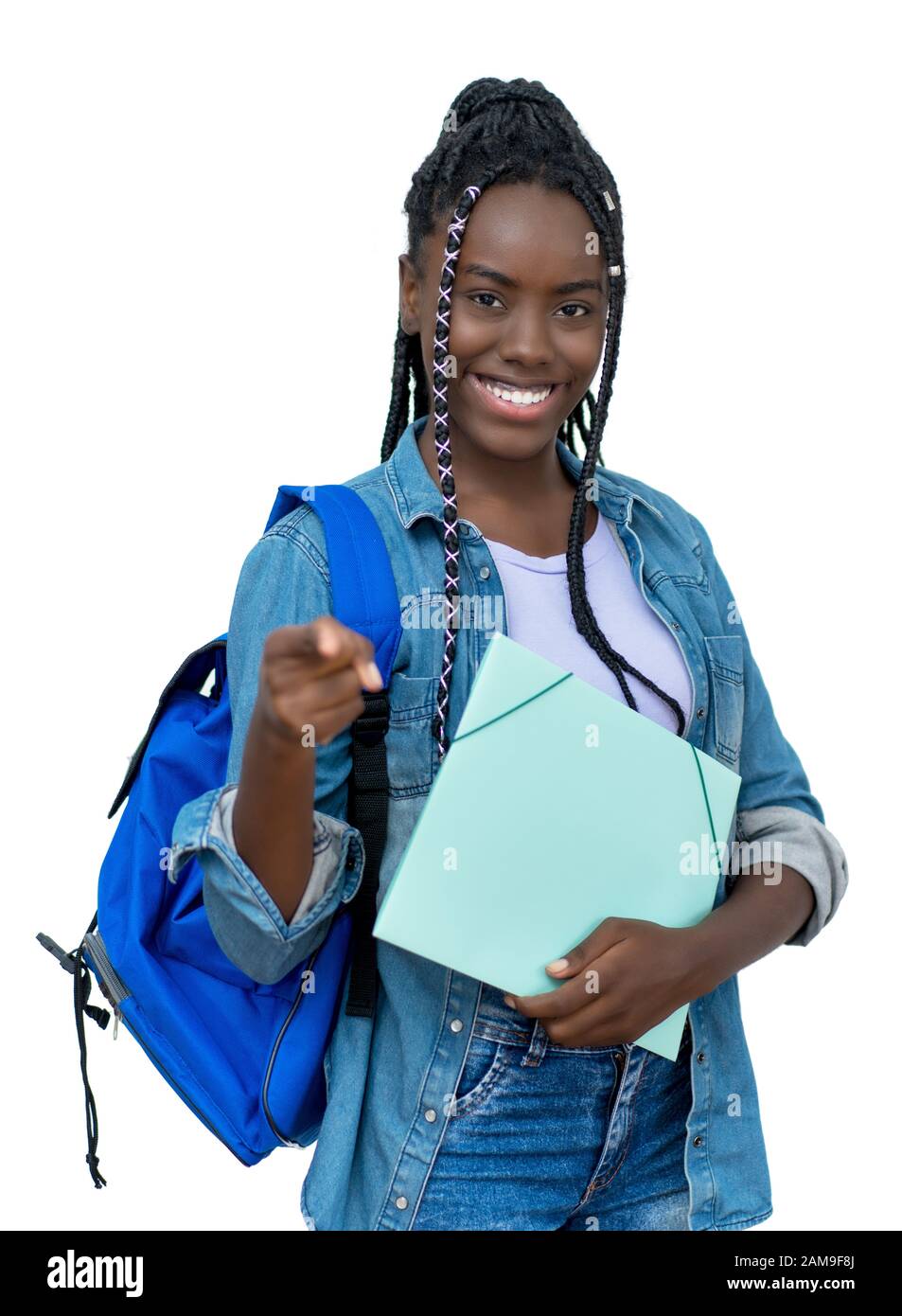 953x1390  Смех африканской ученицы со дредами на изолированном белом фоне для вырезания Stock Photo - Alamy