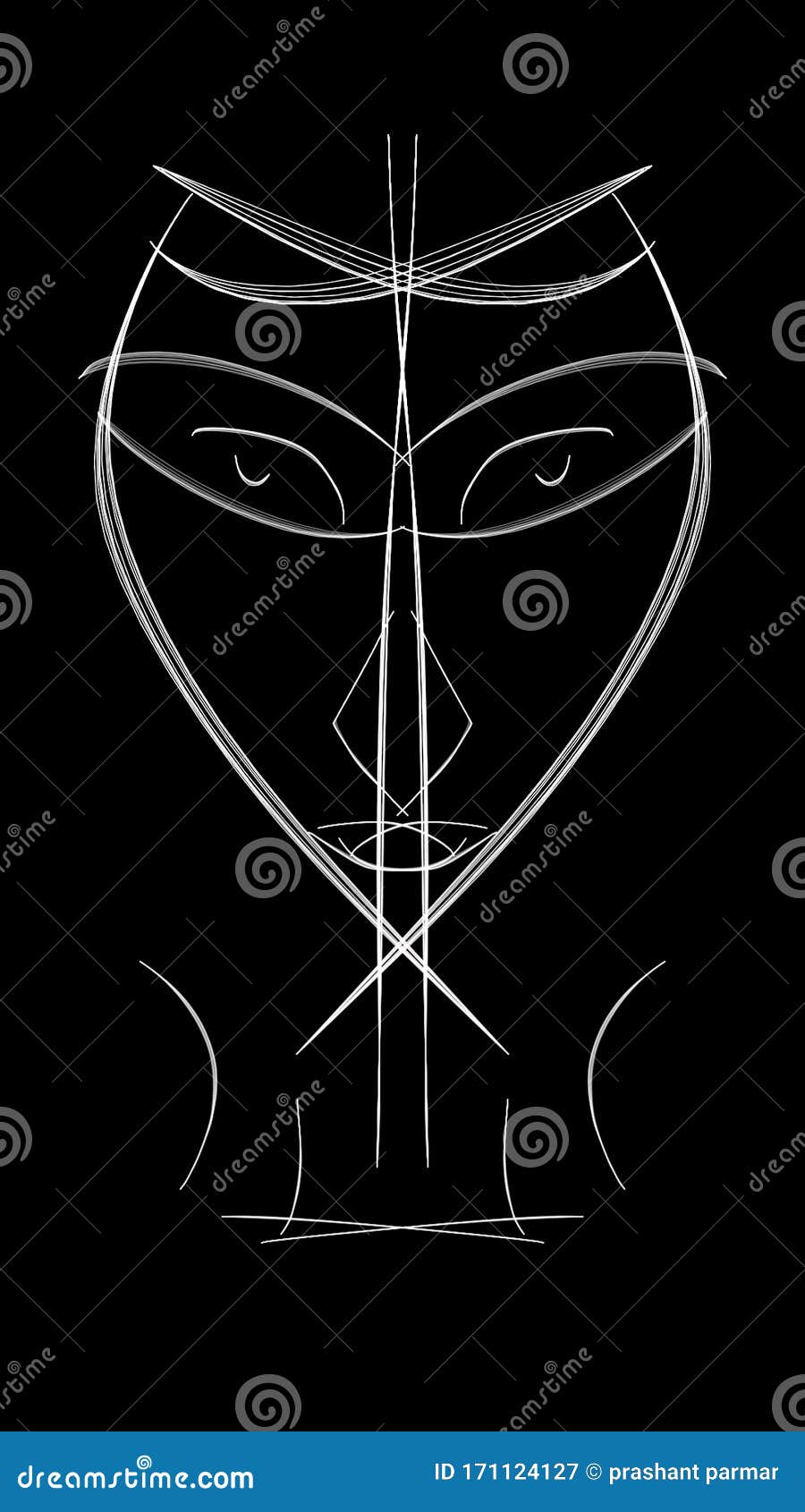 900x1690  Дизайн белого племенного лица, симметричный, черный фон обои иллюстрация - иллюстрация белого, лицо: 171124127
