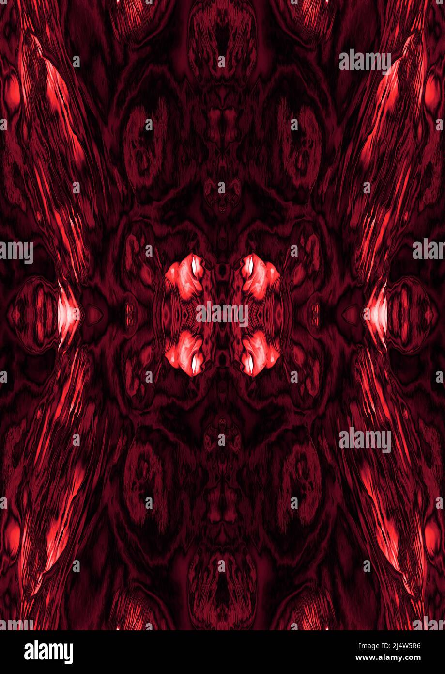 919x1390  Абстрактная психоделическая симметричная темно -красная акварельная фэнтезийная фон Stock Photo - Alamy
