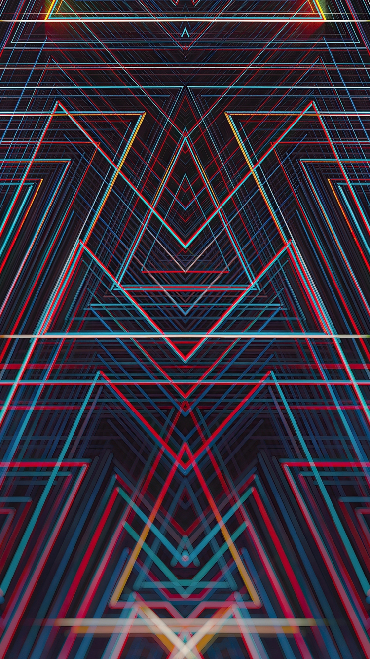 750x1334  Скачать обои 750x1334 Линии, симметричная геометрия, аннотация, iPhone 7, iPhone 8, 750x1334 HD Фон, 25738