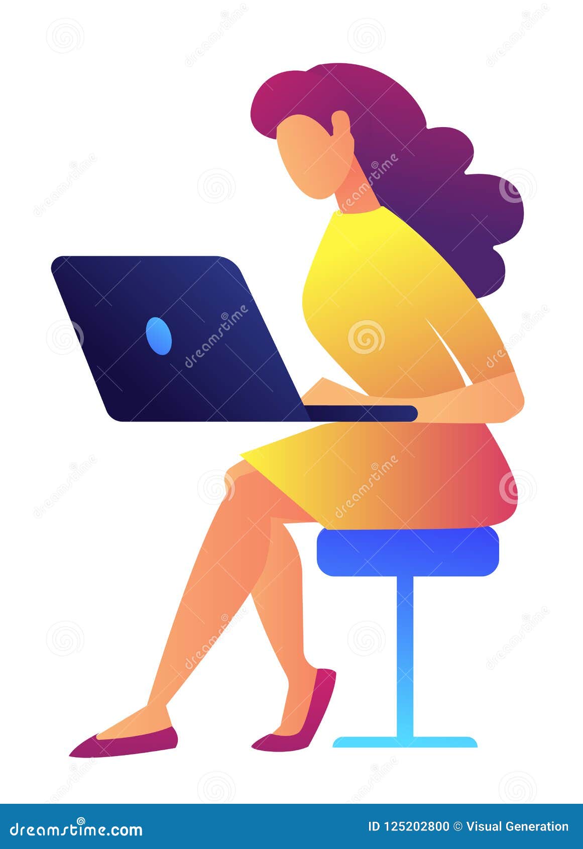 1161x1690  Специалист по ИТ -специалистам, работающую на векторной иллюстрации ноутбука. Сток -вектор - иллюстрация дизайна, концепция: 125202800