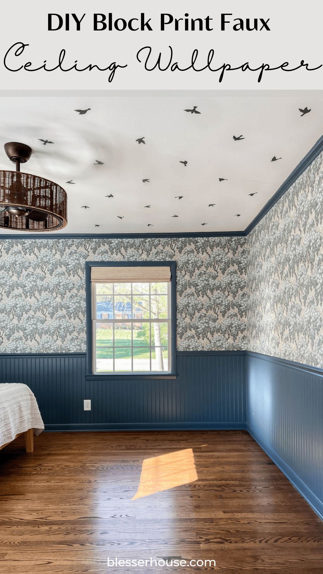 1080x1920  Diy Faux Block Print Потолочные обои с использованием виниловых наклеек - Bless'er House