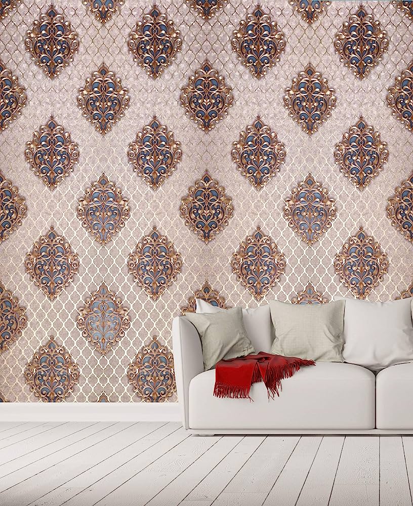 816x1000  Konark Designer обои виниловые клейкие клей современный дамасский дизайн эмбасс Обои для отделки, 57 кв.