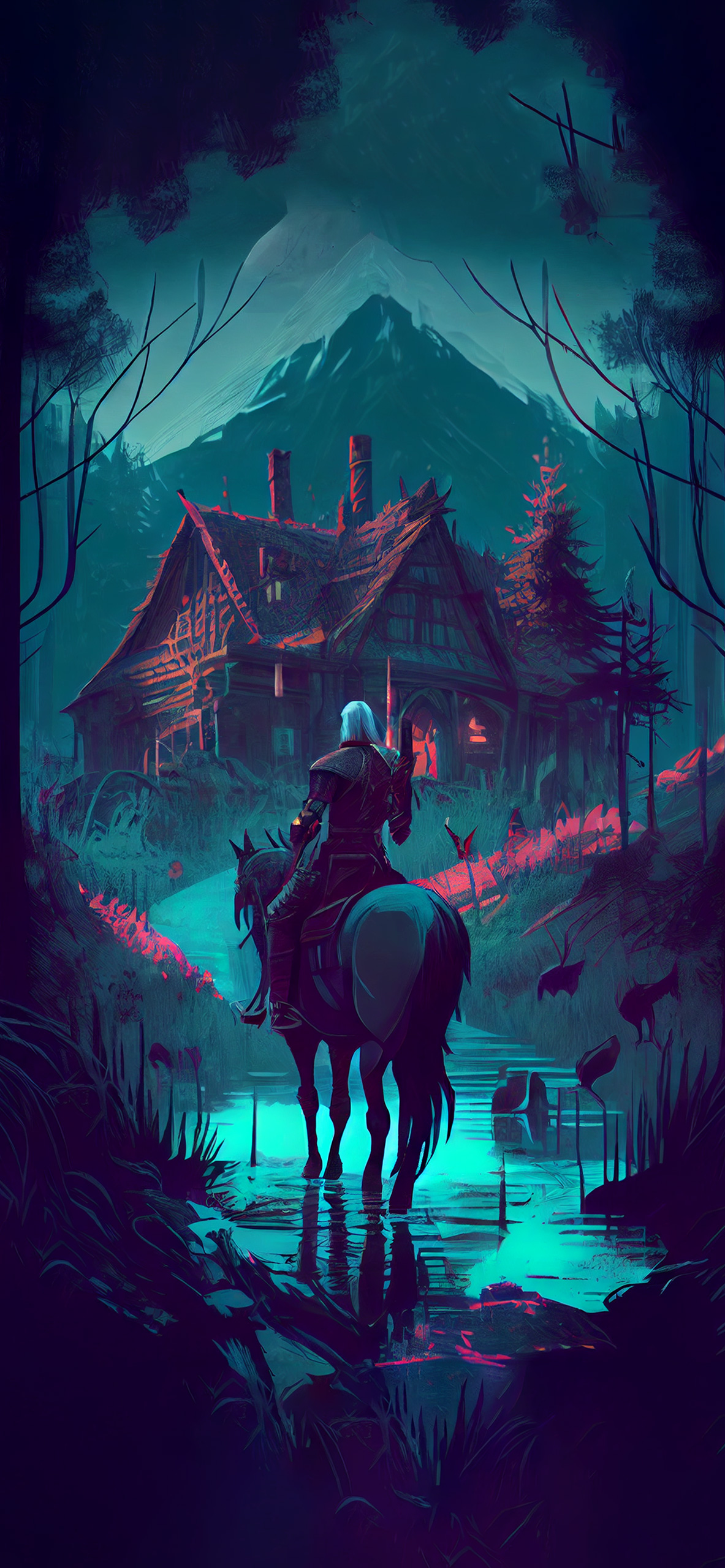 1183x2560  Ведьмак Геральт \ U0026 Forest Hut Wallpaper - Witcher Geralt Wallpapers