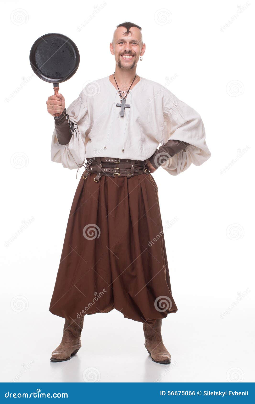 1066x1690  Казак над белым стоковым фото. Образ культуры, восстановление - 56675066