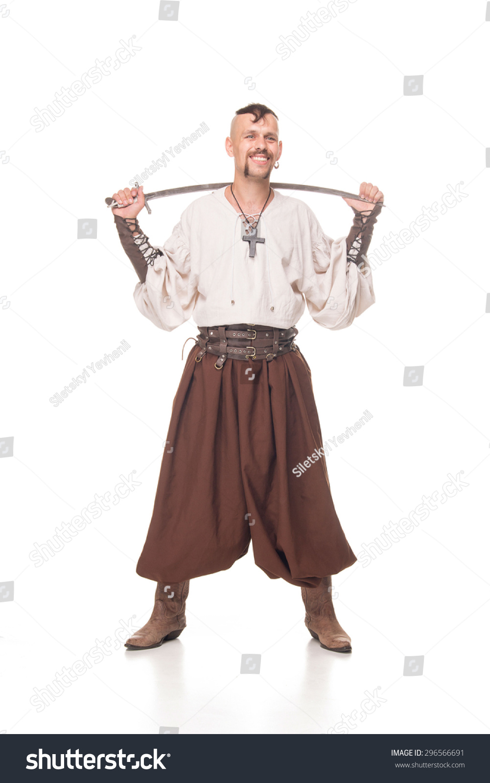 1001x1600  One Cossack Sabre Bunders Белый фон stockfoto 296566691 | Shutterstock