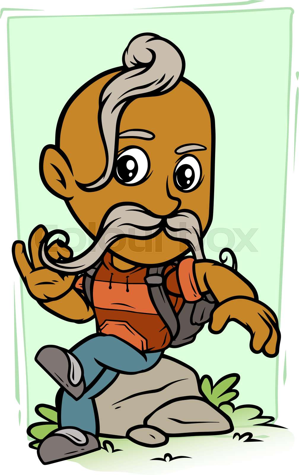 1008x1600  Мультфильм сидящий казак -мальчик персонаж | Запасный вектор | Colourbox