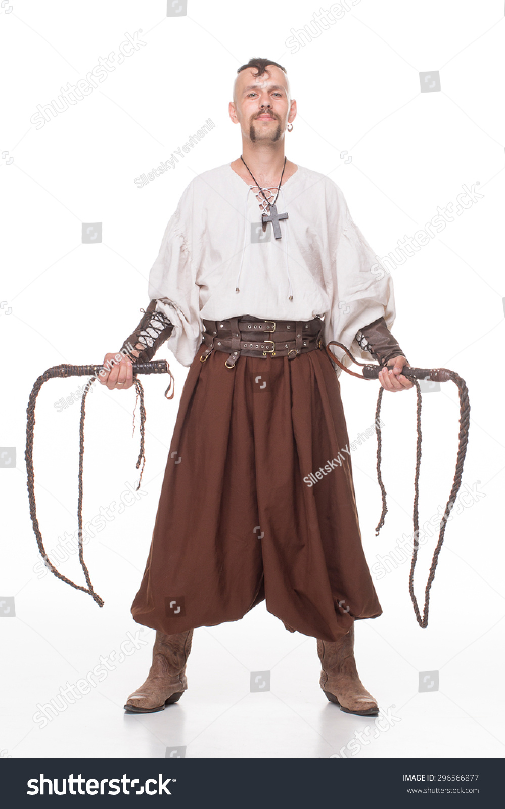 999x1600  Один казак белый фон изолированного модного стокового фото 296566877 | Shutterstock