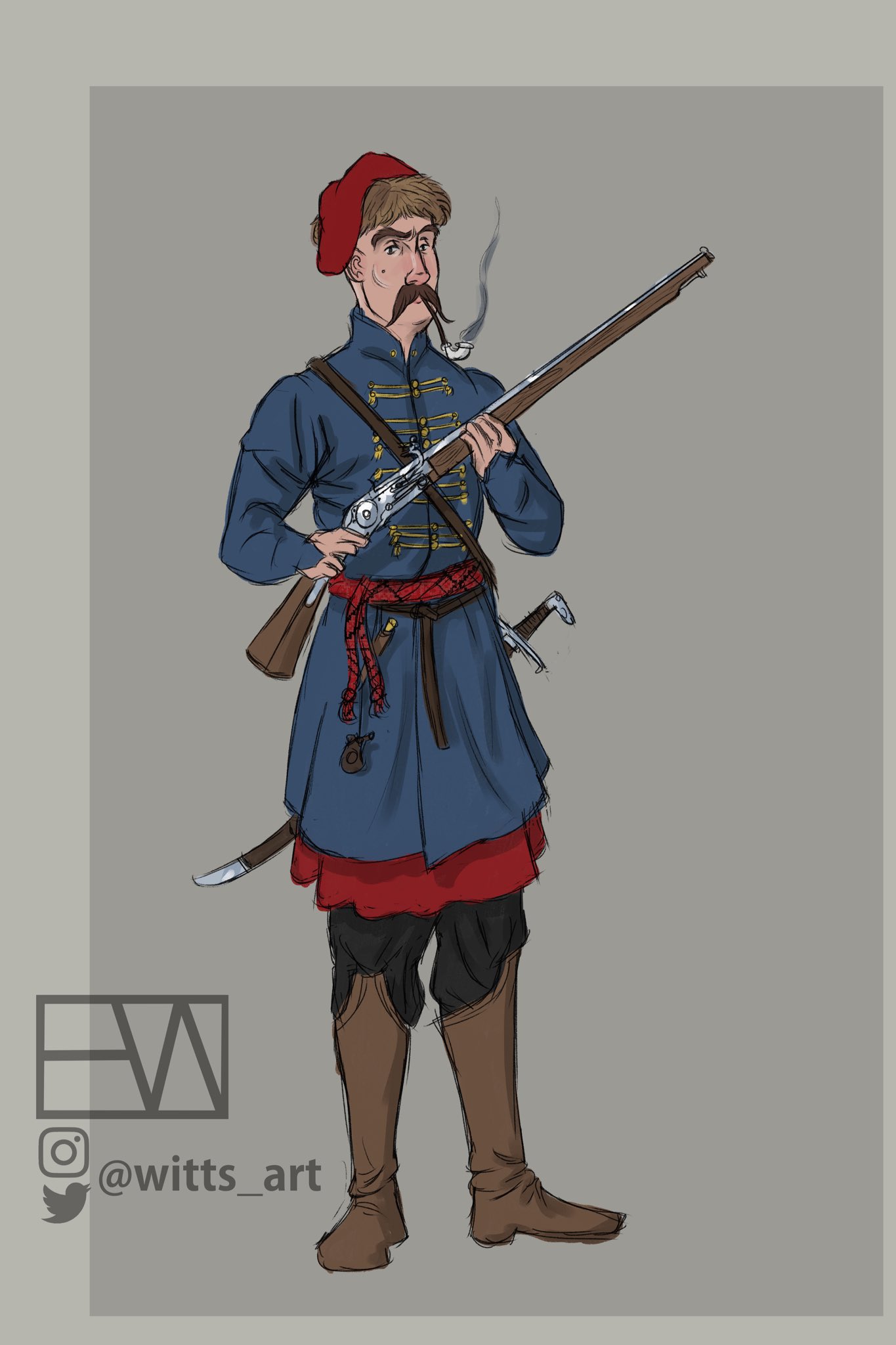 1365x2048  توییتر \ Witts (Comms закрыт) در توییتر: «Казак 17 -го века. Спасибо @wassnonnam за рефери. #ArtIstontWitter #History #CharacterDesign https://t.co/o81umub7e0 »