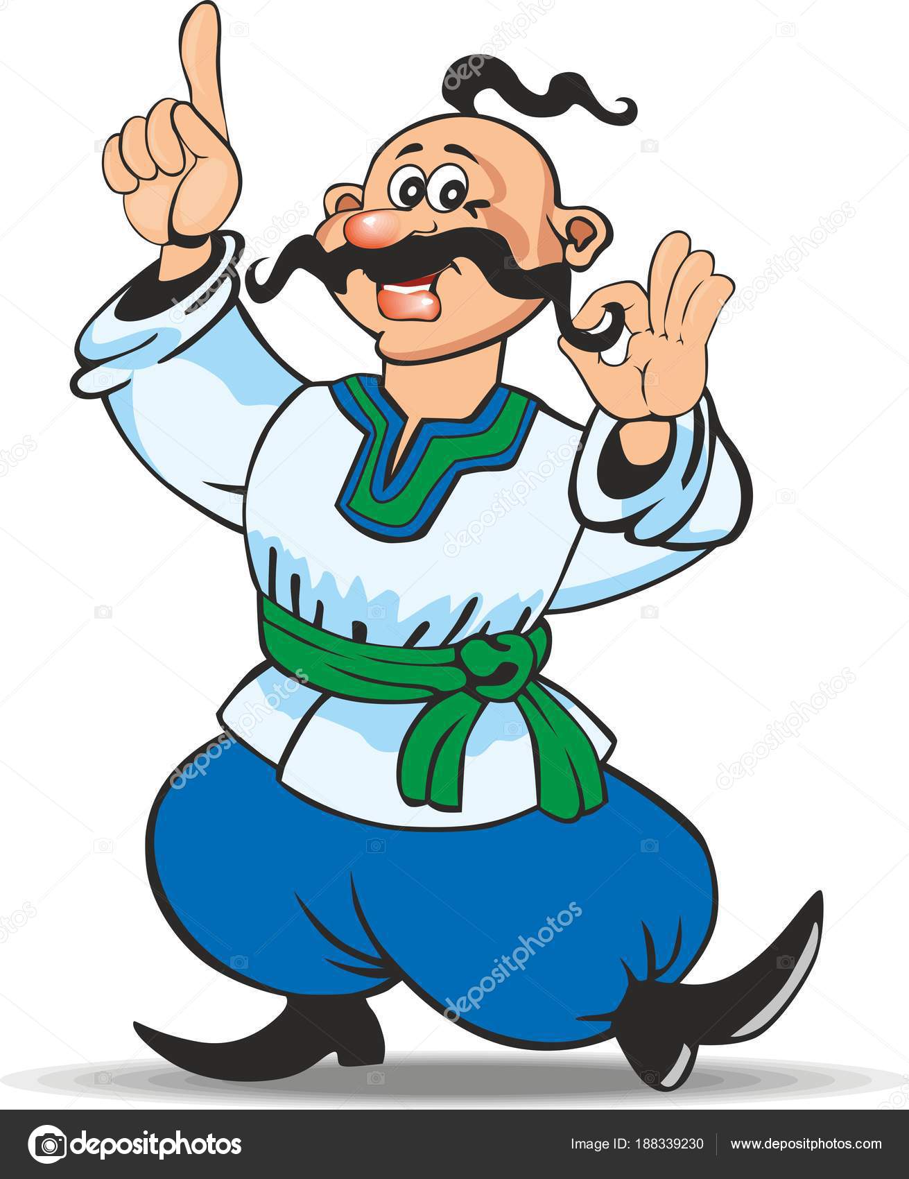 1311x1700  Украинский казак в этническом платье - иллюстрация