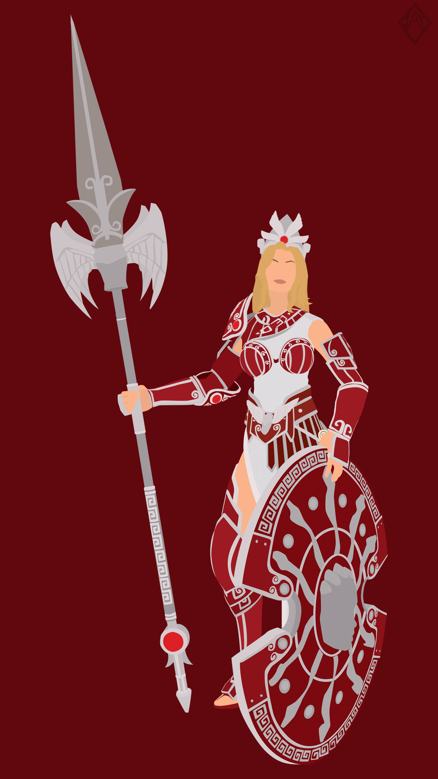 1440x2560  ArtStation - Smite | Афина минималистские обои