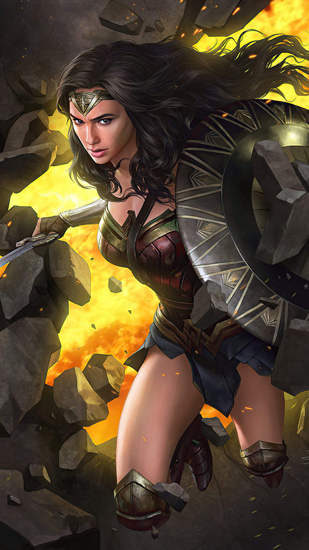 1080x1920  1080x1920 Чудо -женщина с мечом Афины 4K iPhone 7,6S, 6 Plus, Pixel XL, один плюс 3,3t, 5 HD 4K обои, изображения, фоны, фотографии и картинки