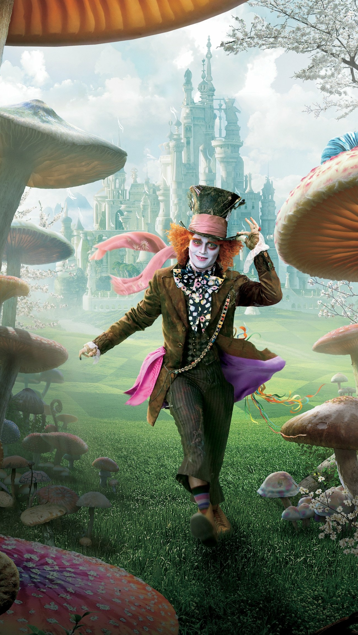 1220x2160  Джонни Депп как Безумный Шляпник - Мобильная пропасть