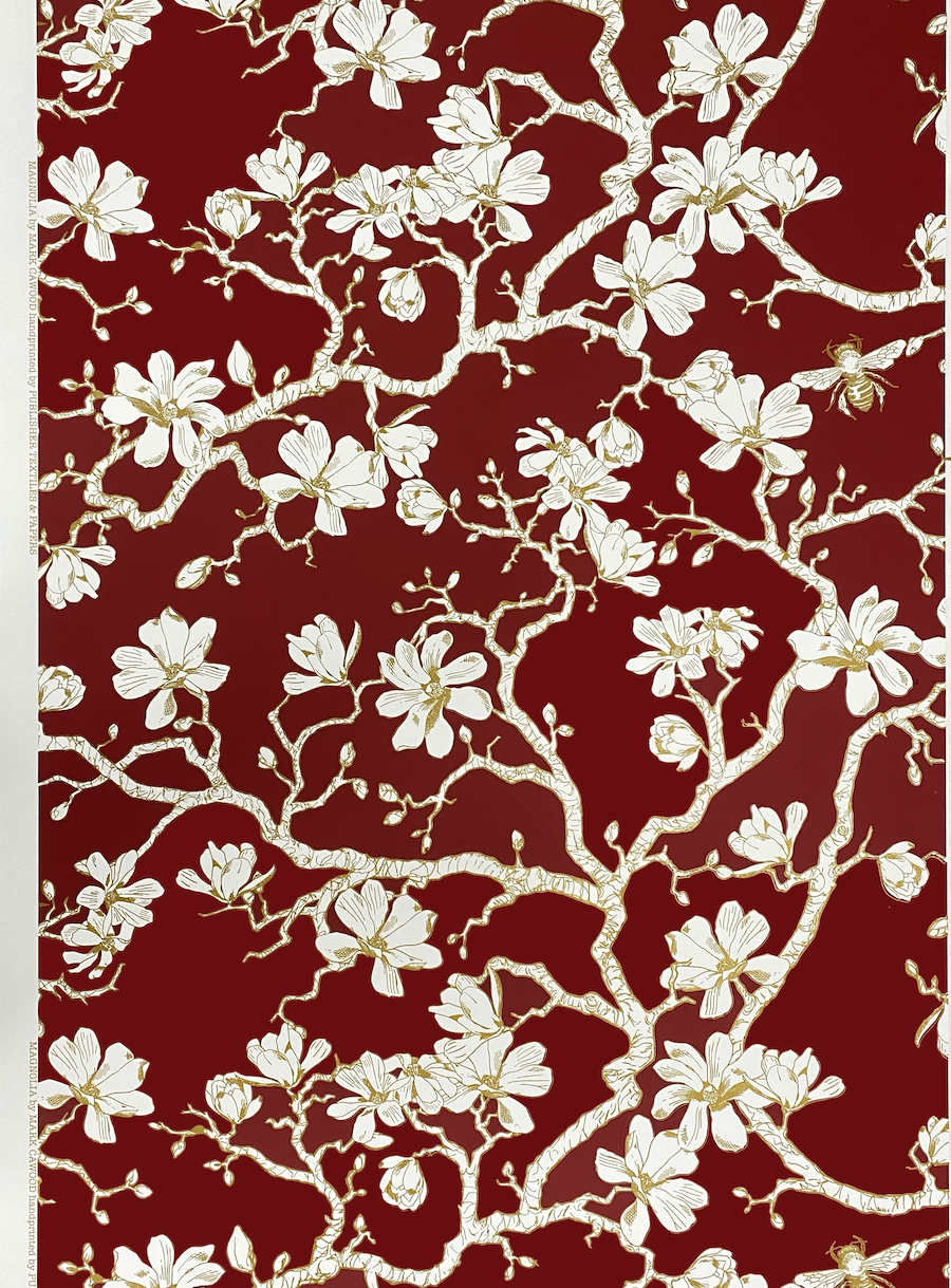 900x1219  Магнолия Обои - Бургундия - Текстиль издателя \ U0026 Документы
