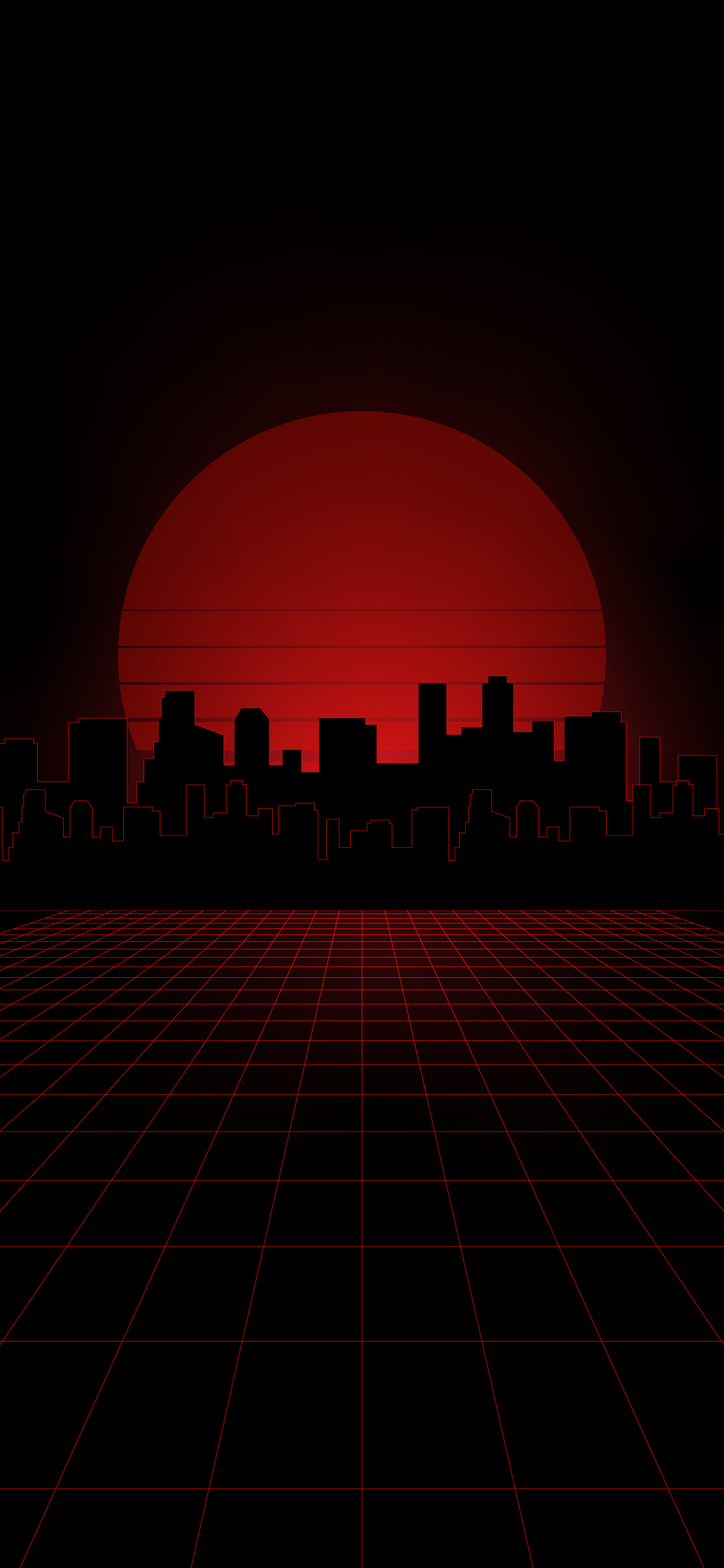 1205x2609  Synthwave City Phone обои 4K