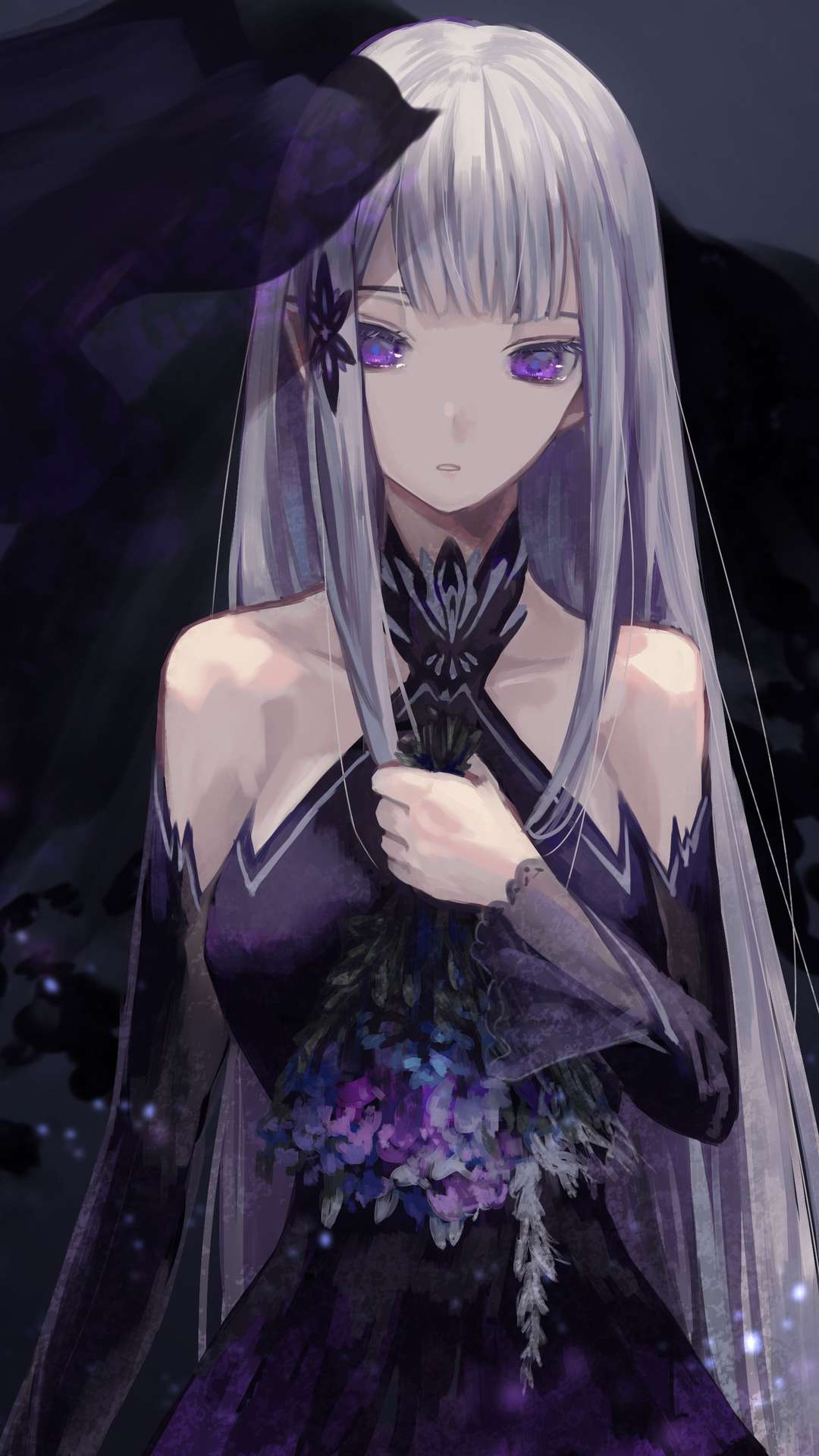 1080x1920  9+ Emilia re Zero обои для iPhone и Android от Sara Byrd