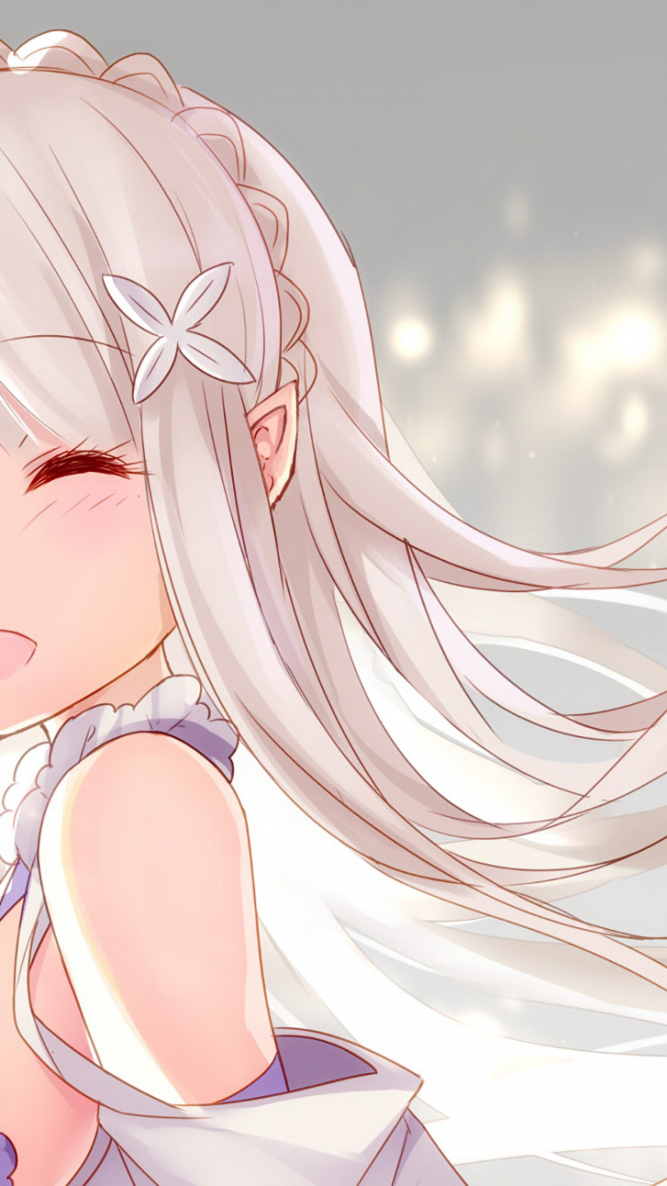 750x1334  RE Zero Emilia Mobile Wallpapers - пещера обоев